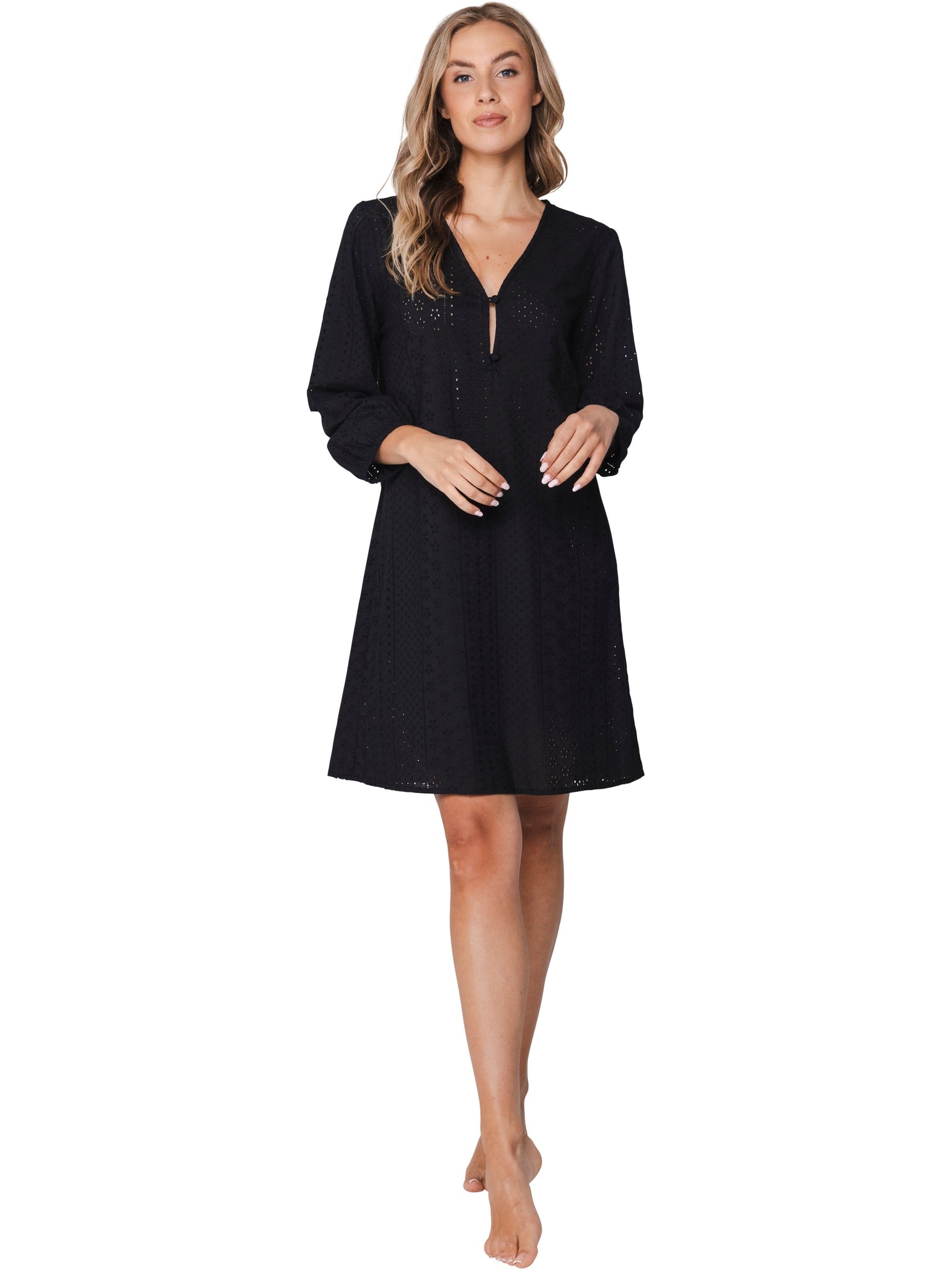 pastunette-noir-kleid-schwarz-baumwolle-blumenstickerei image 3