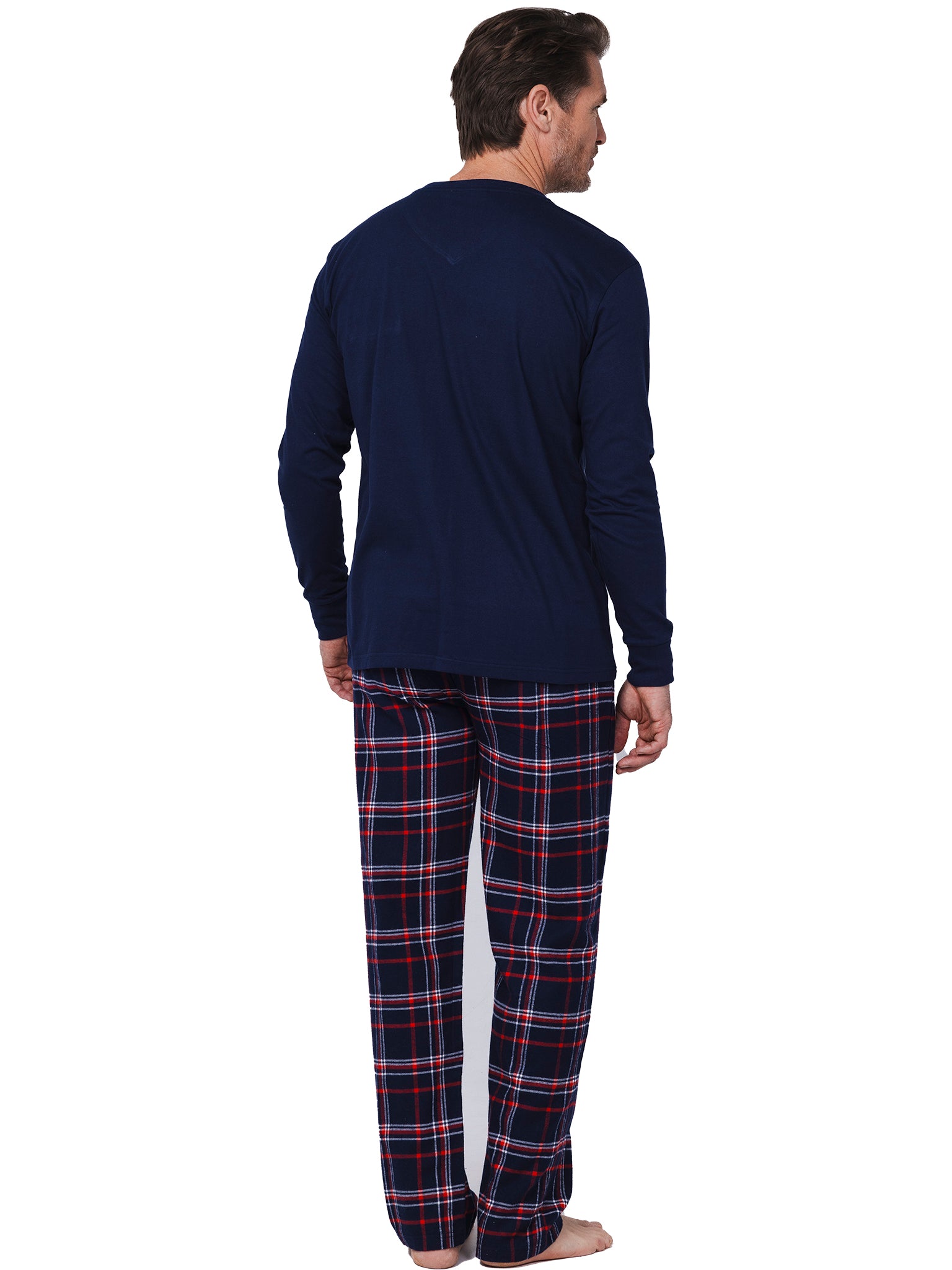 pastunette-aspen-ski-pyjama-blau-karo-baumwolle-flanell image 4