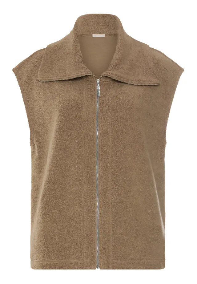 hanro-easy-wear-weste-damen-suede-camel-teddyfleece image 1