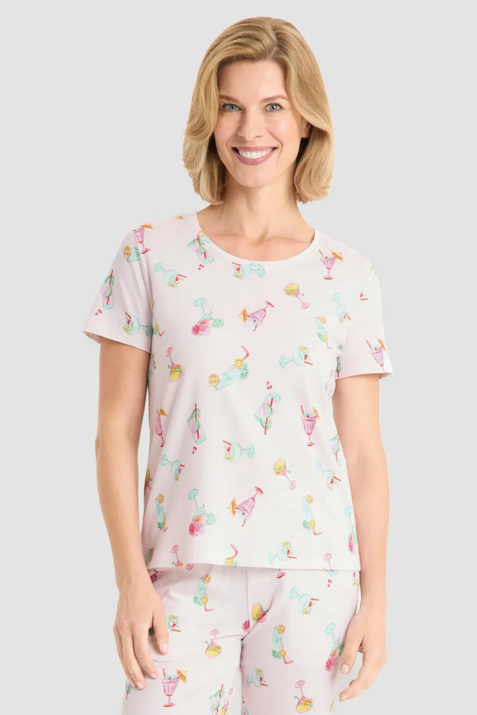 r-sch-be-happy-shirt-kurzarm-cocktail-druck-rosa image 1
