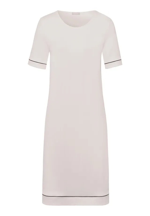 hanro-natural-comfort-nachthemd-almond-kurzarm-tencel image 1