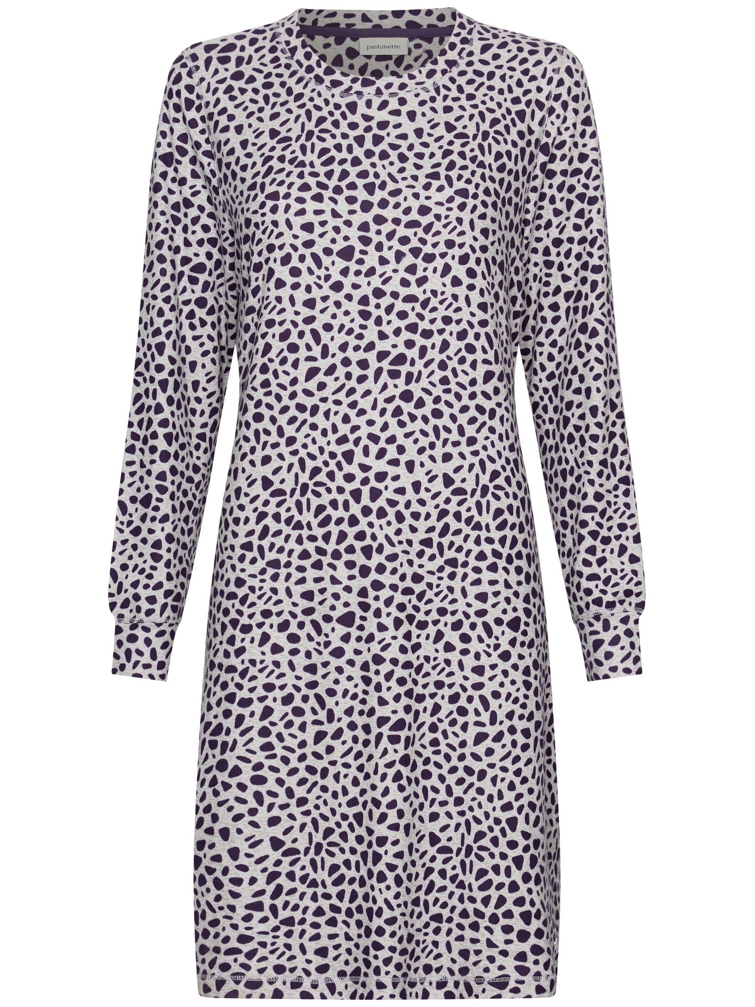 pastunette-purple-pebbles-nachthemd-lila-fleece-langarm image 1
