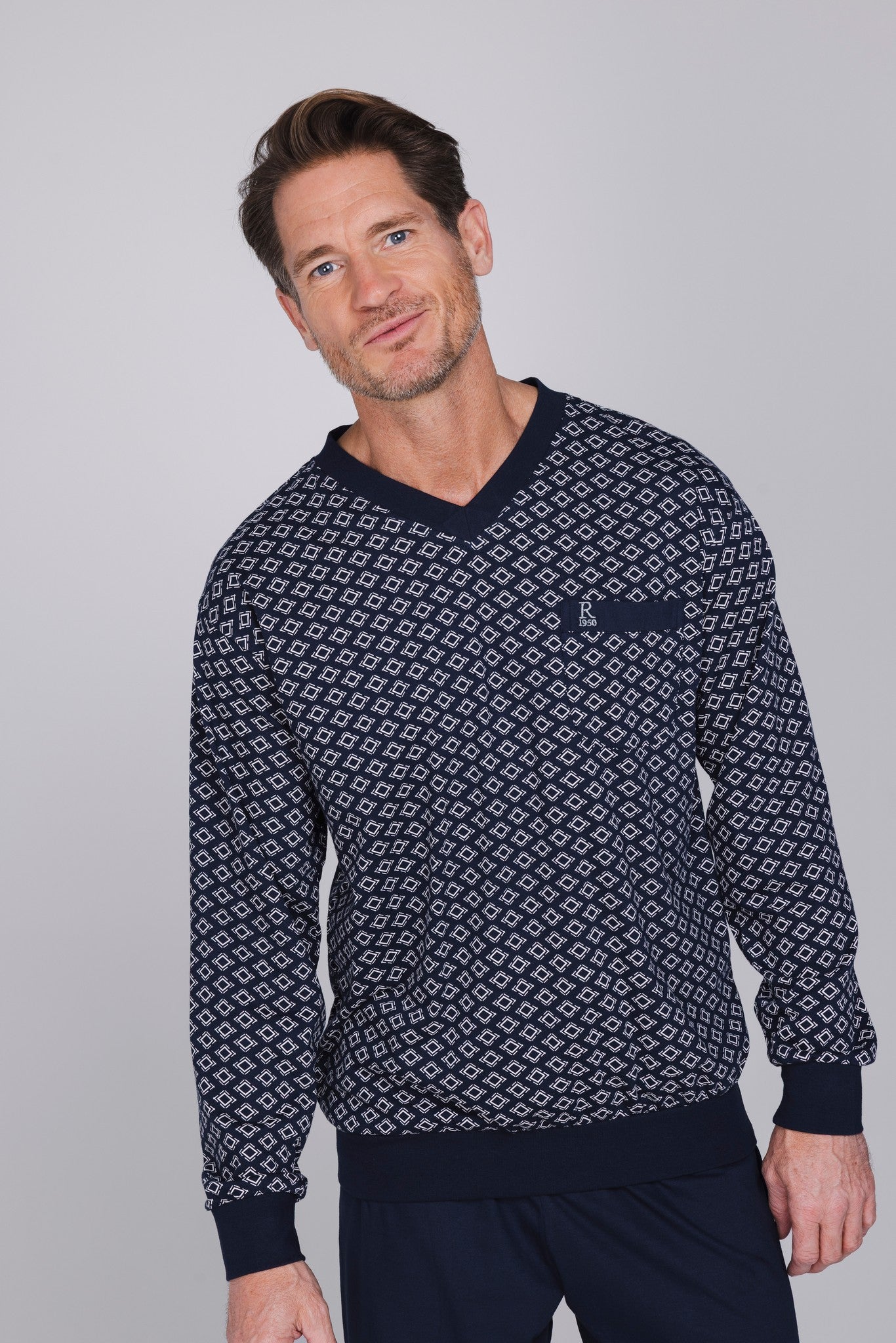 robson-graphic-herrenpyjama-dunkelblau-baumwolle image 3