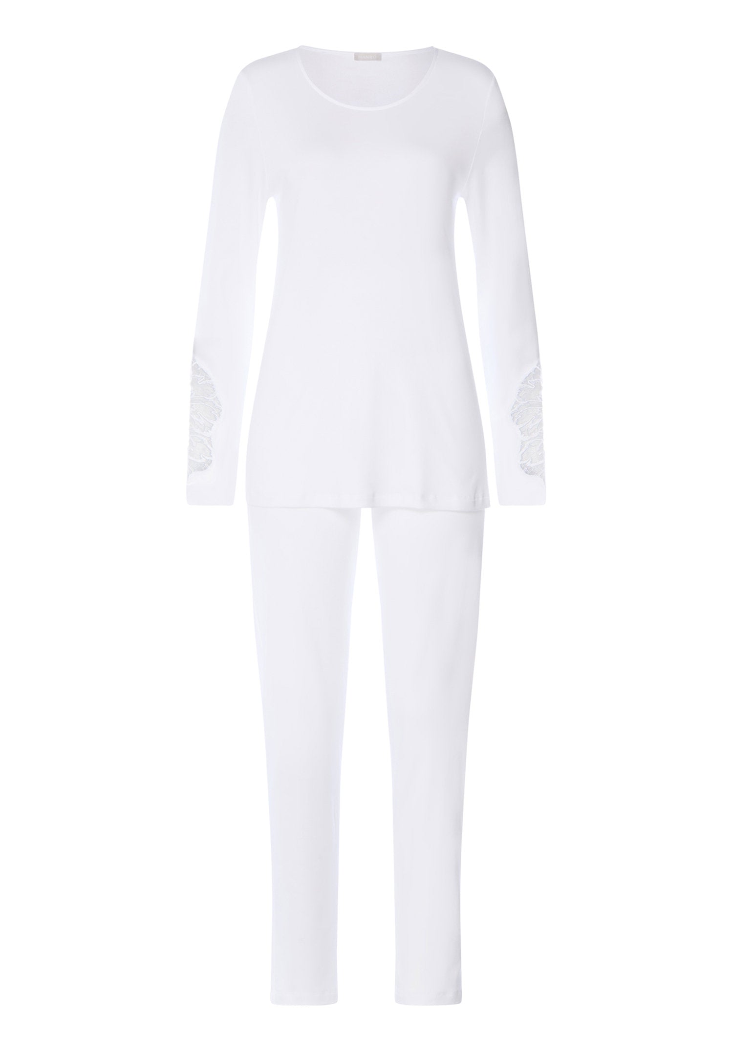 hanro-belen-pyjama-langarm-baumwolle-wei image 1