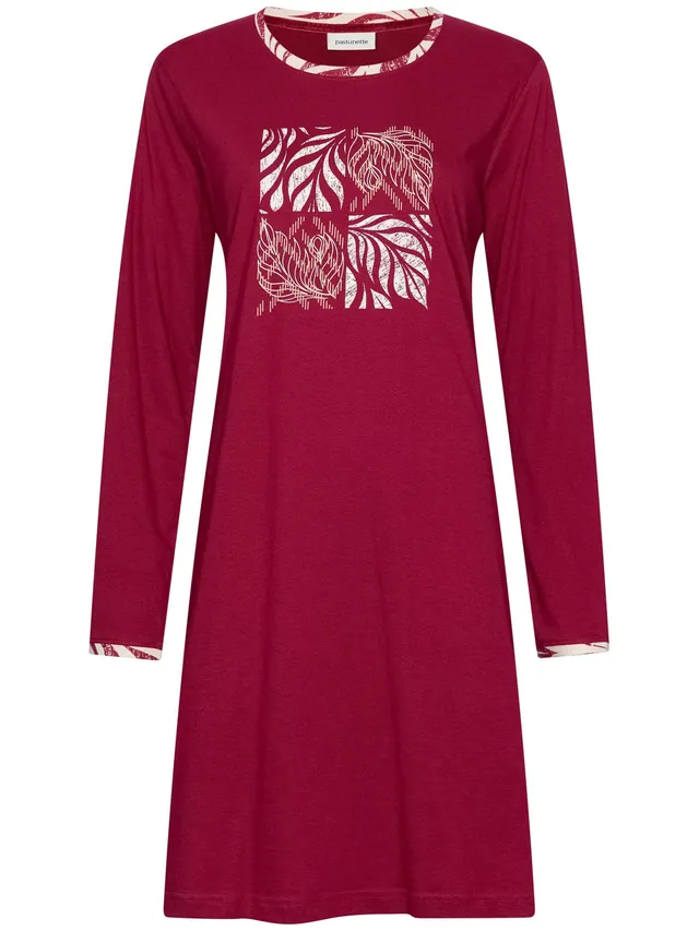 pastunette-rosewood-comfort-nachthemd-rot-bio-baumwolle-2 image 1