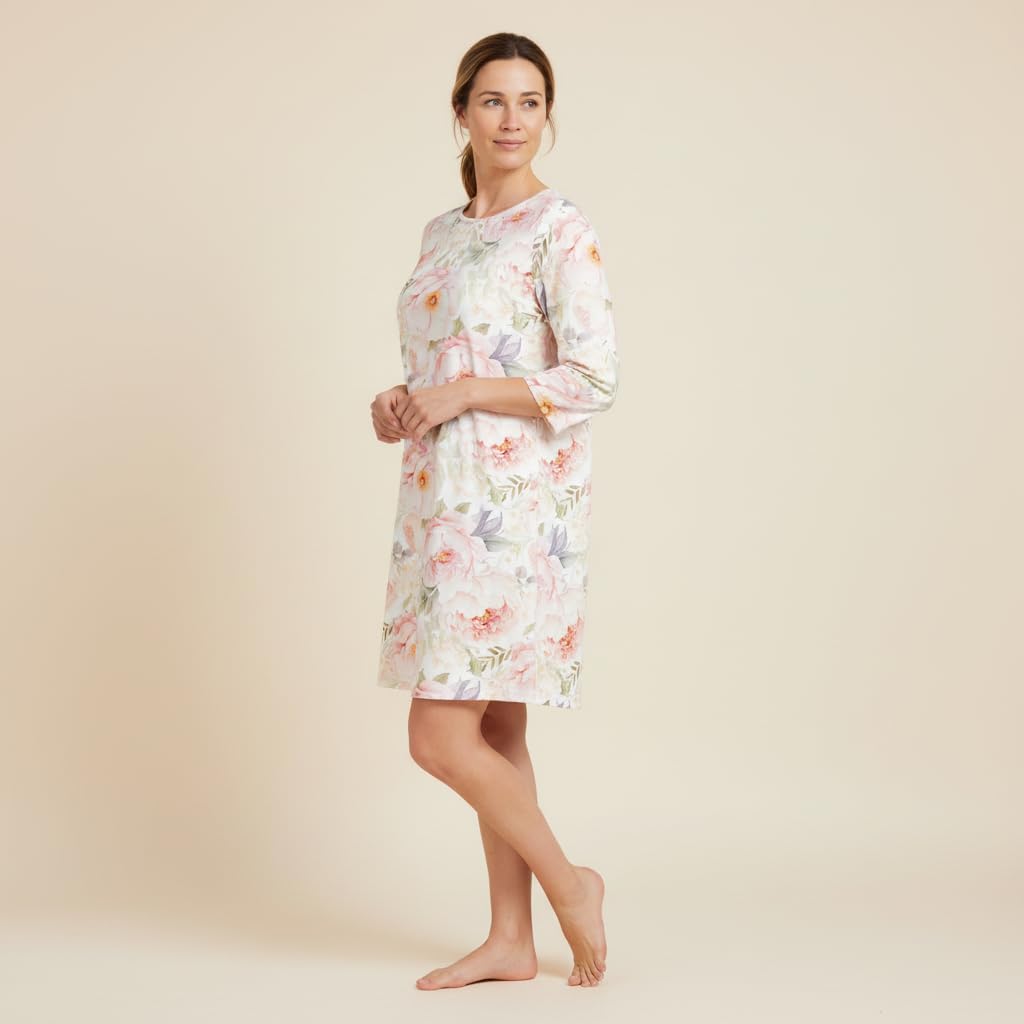 ringella-damen-nachthemd-3-4-arm-floral-knielang-modal image 5