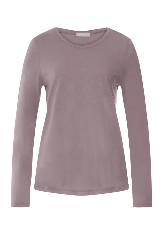 hanro-sleep-lounge-langarmshirt-stormy-rose-baumwolle-tencel-damen image 1