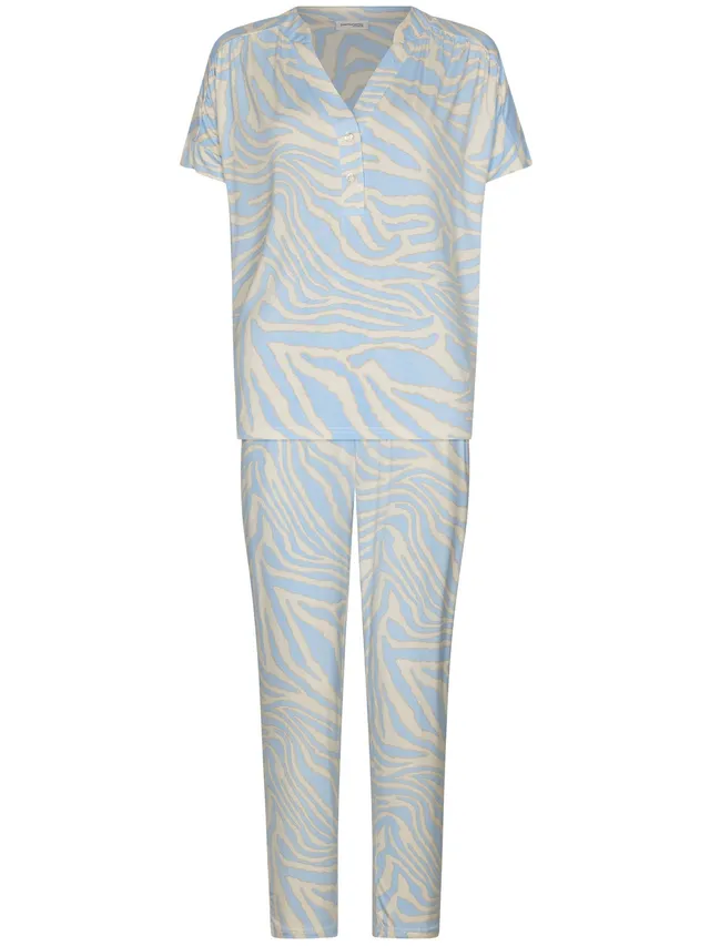 pastunette-premium-skyway-pyjama-ecru-animal-kurzarm-7-8-hose image 1
