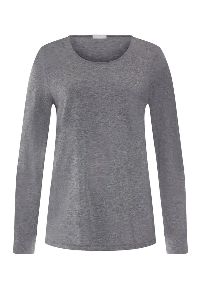 hanro-natural-elegance-langarm-shirt-stone-melange image 1