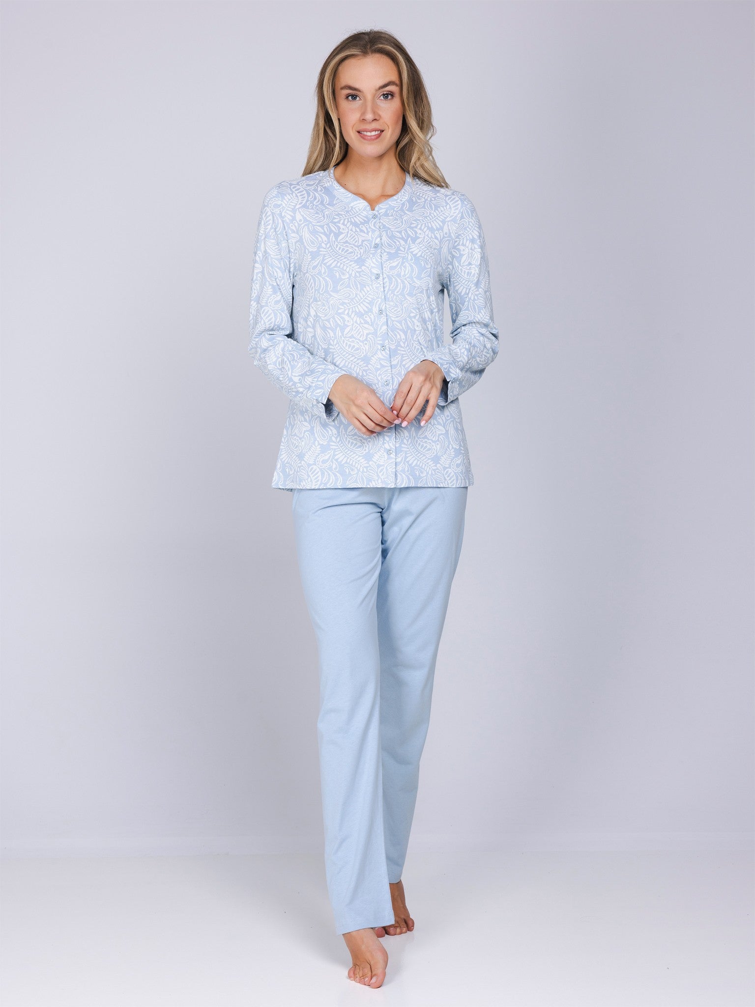 pastunette-soft-paisley-pyjama-baumwolle-hellblau image 2