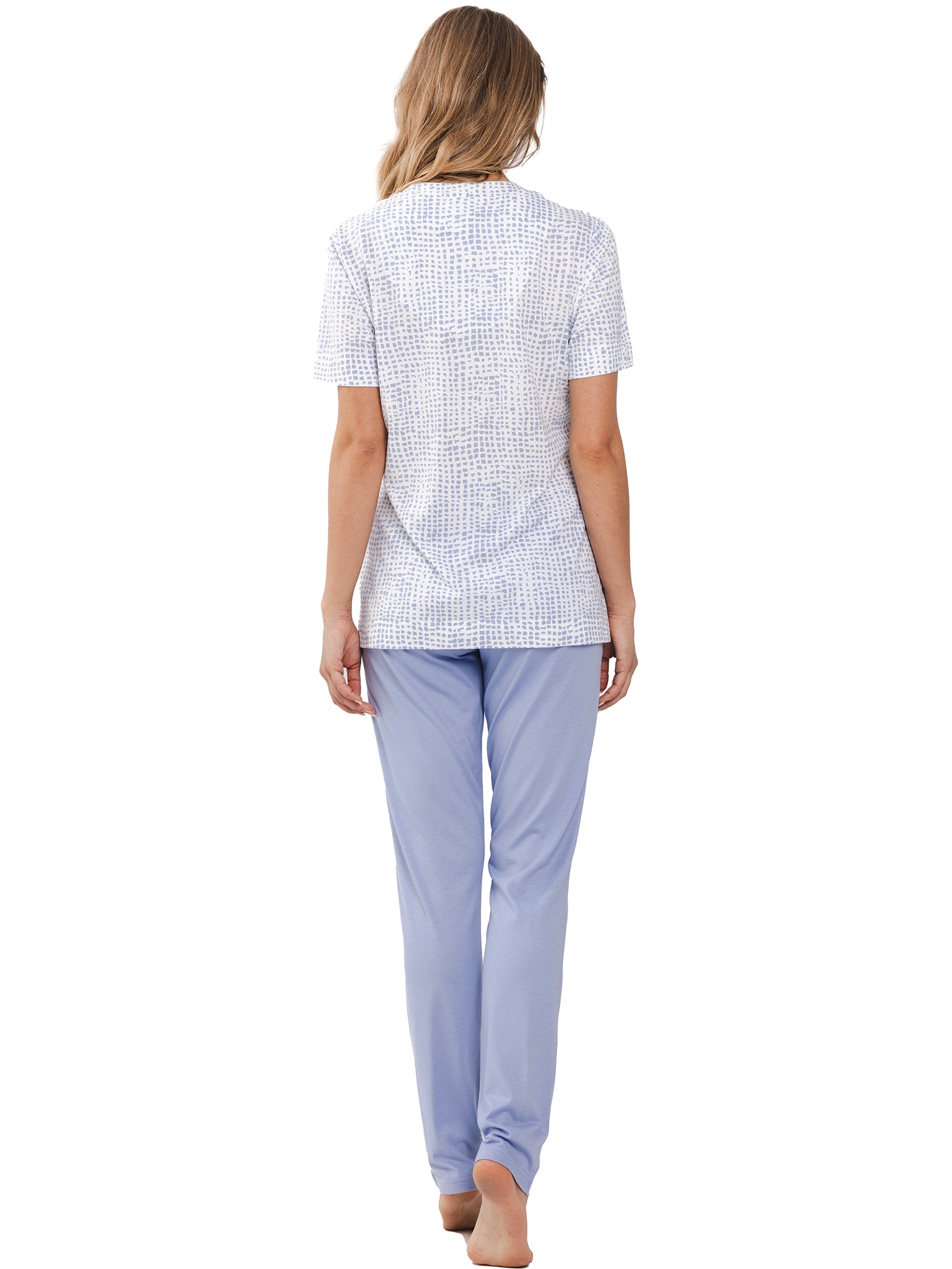 pastunette-premium-soft-sketches-pyjama-blau-modal-kurzarm image 3