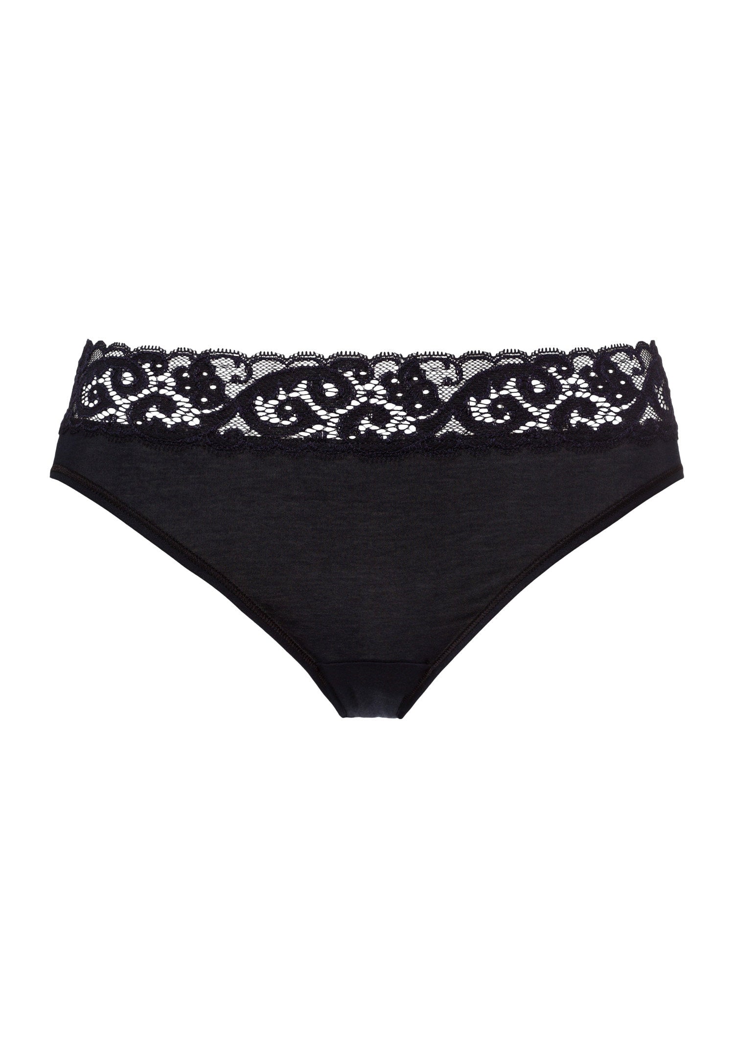 hanro-moments-mini-briefs-slip-schwarz-baumwolle-spitze image 1