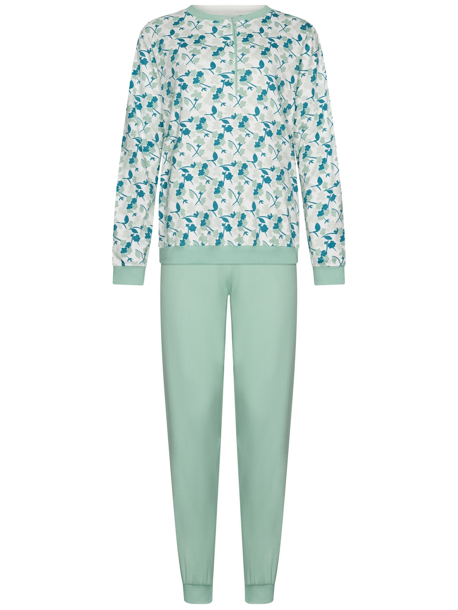 pastunette-sangria-nights-pyjama-gr-n-blumen-baumwolle image 1