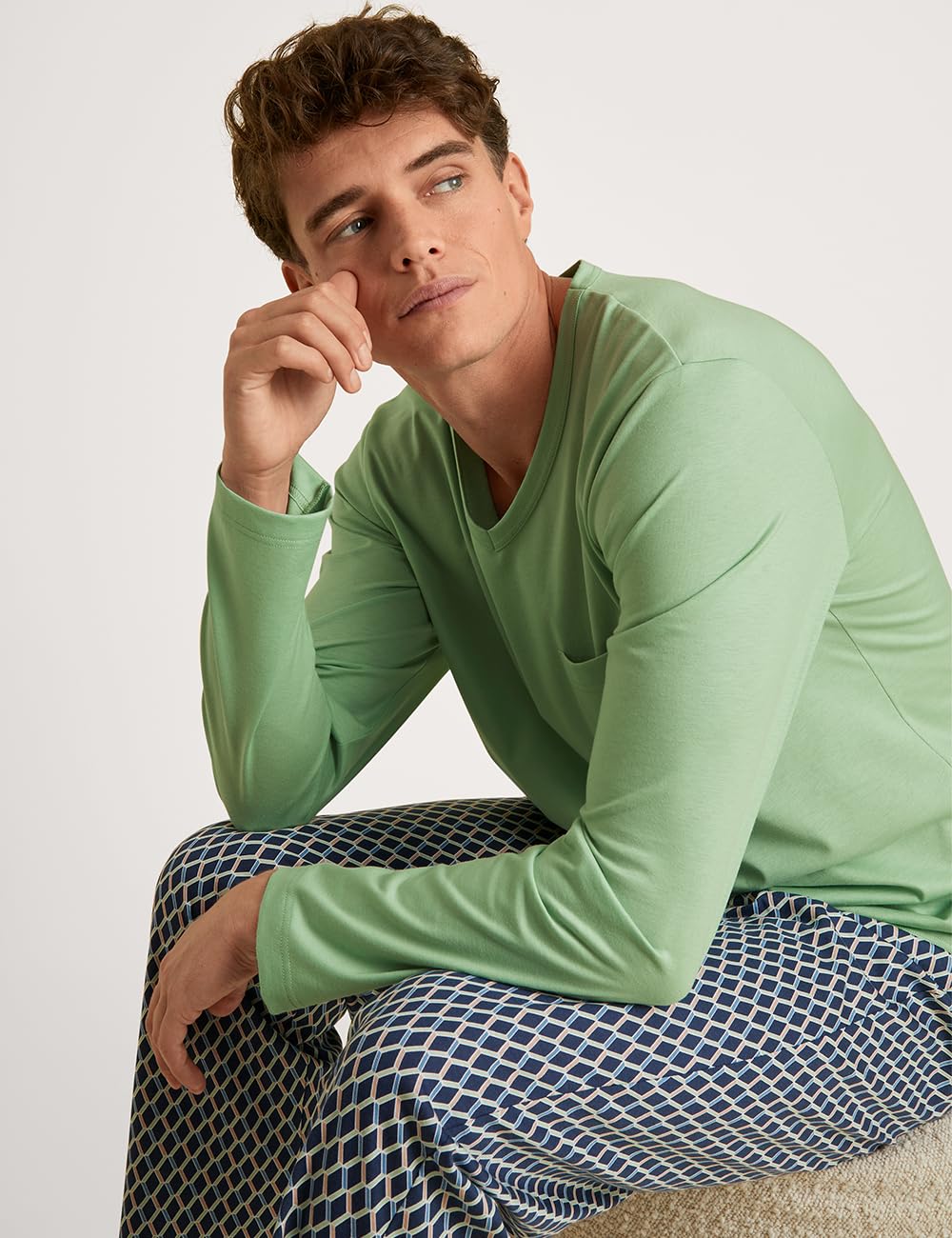 calida-relax-imprint-pyjamaset-herren-nachtanzug-baumwolle image 2