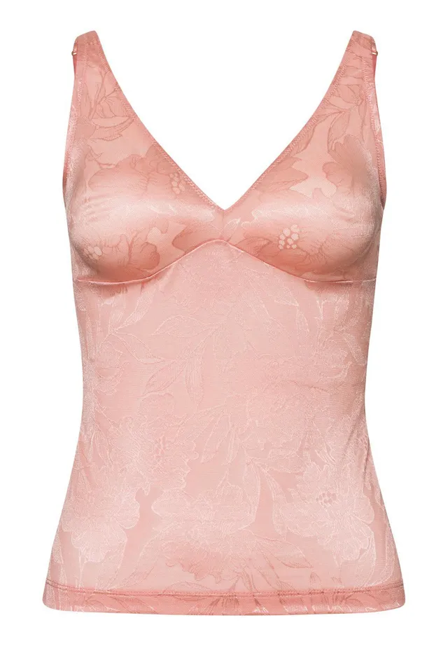 hanro-tina-tank-top-mocha-powder-spitze-mit-cups image 1