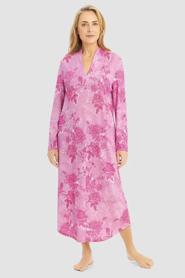 r-sch-be-happy-nachthemd-maxi-ornamentdruck-pink-langarm image 1