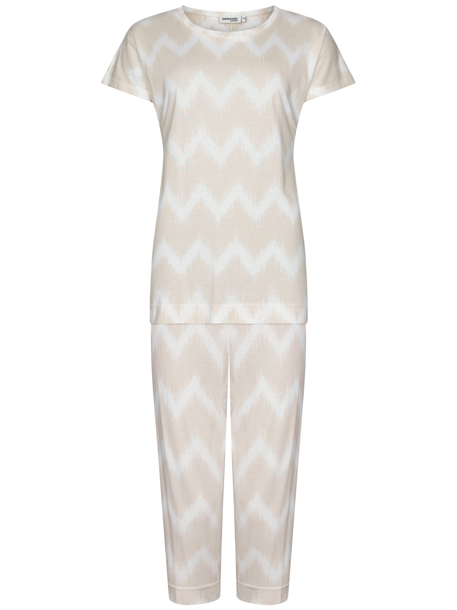 pastunette-premium-sketchy-waves-pyjama-beige-baumwolle-modal image 2