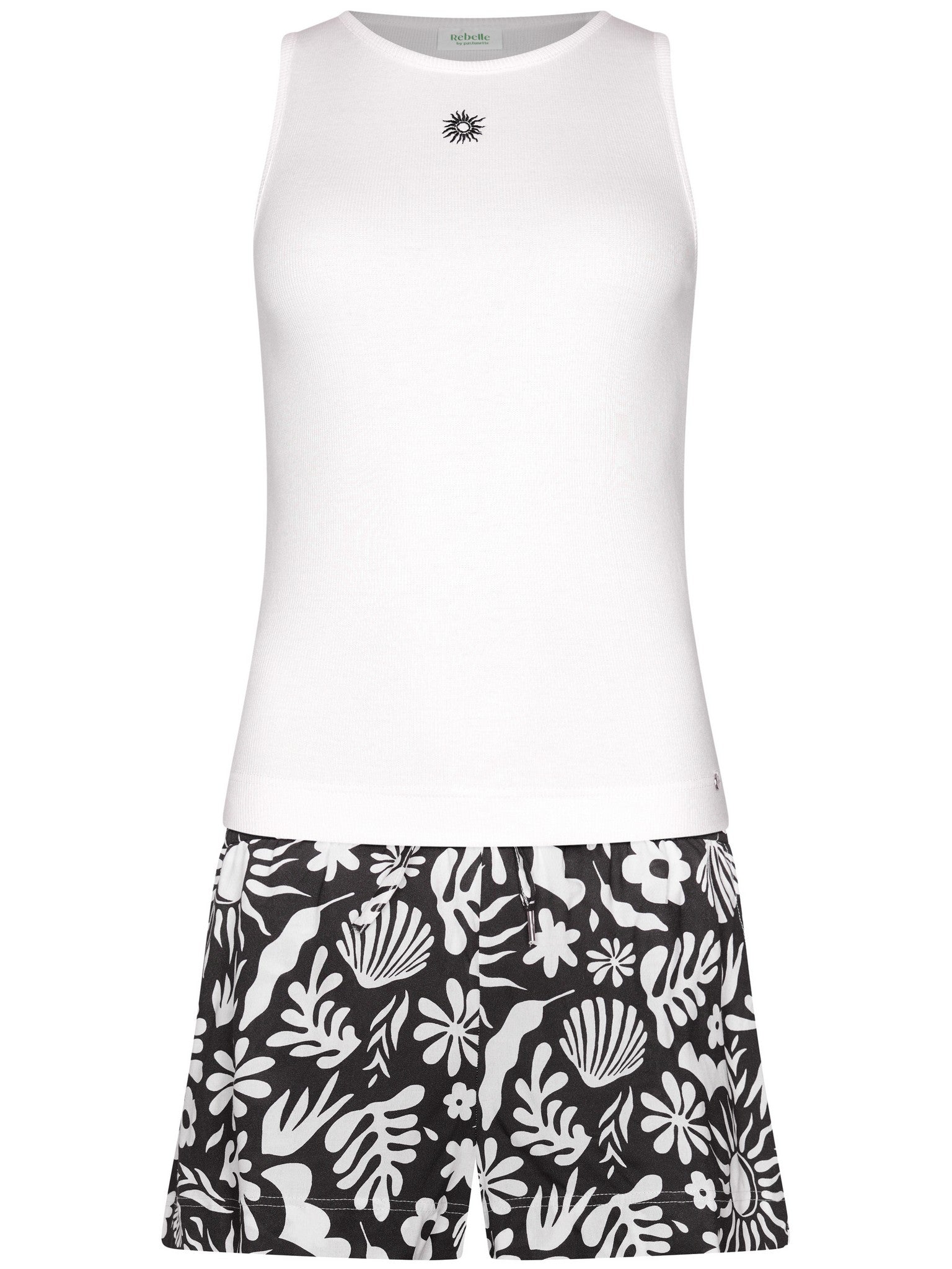 myrebelle-sunveil-shortama-weiss-viskose-shorty image 1
