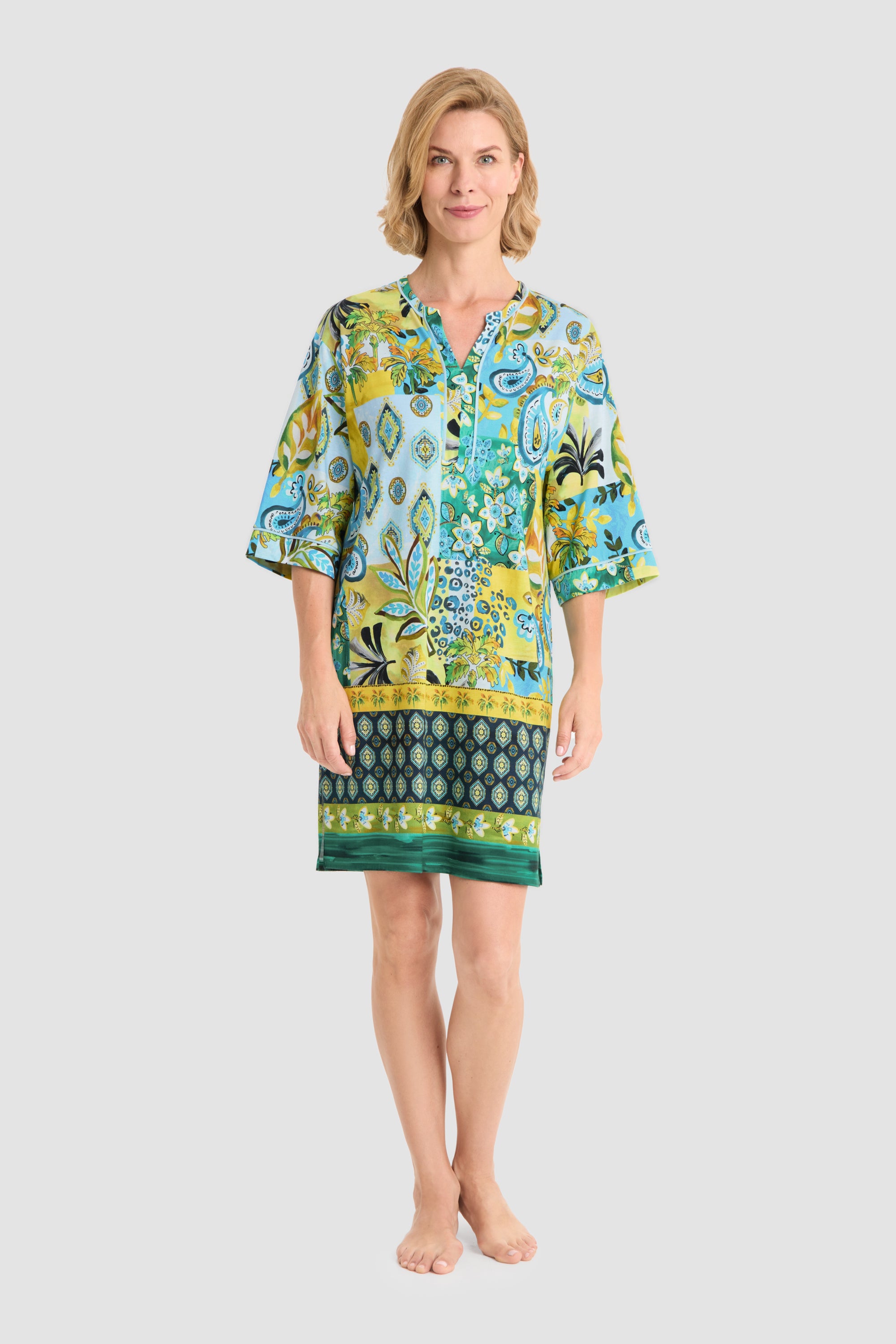 r-sch-be-happy-nachthemd-paisley-3-4-arm-baumwolle-modal image 1