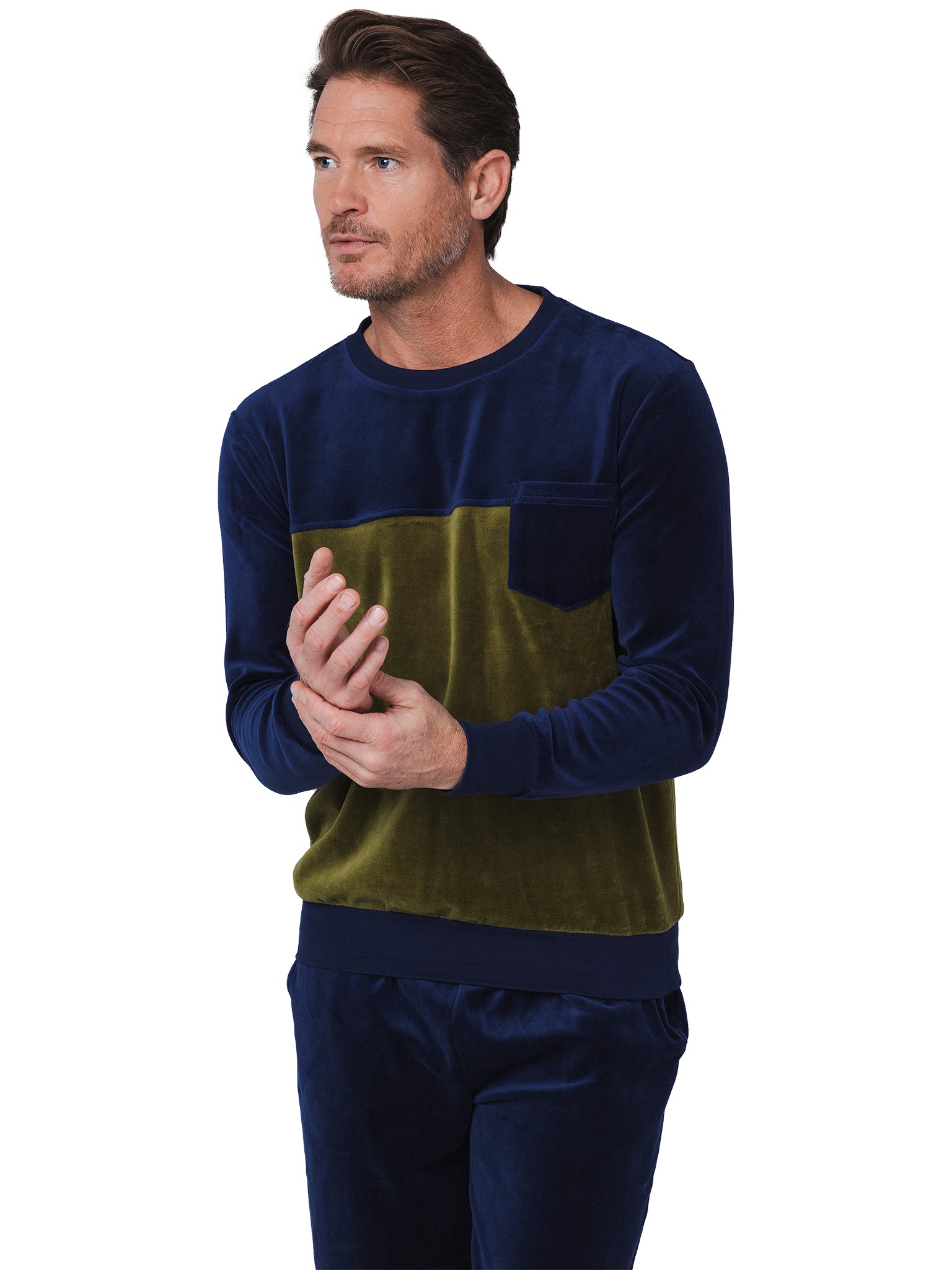 pastunette-adventure-velours-pyjama-dunkelblau-baumwolle image 6