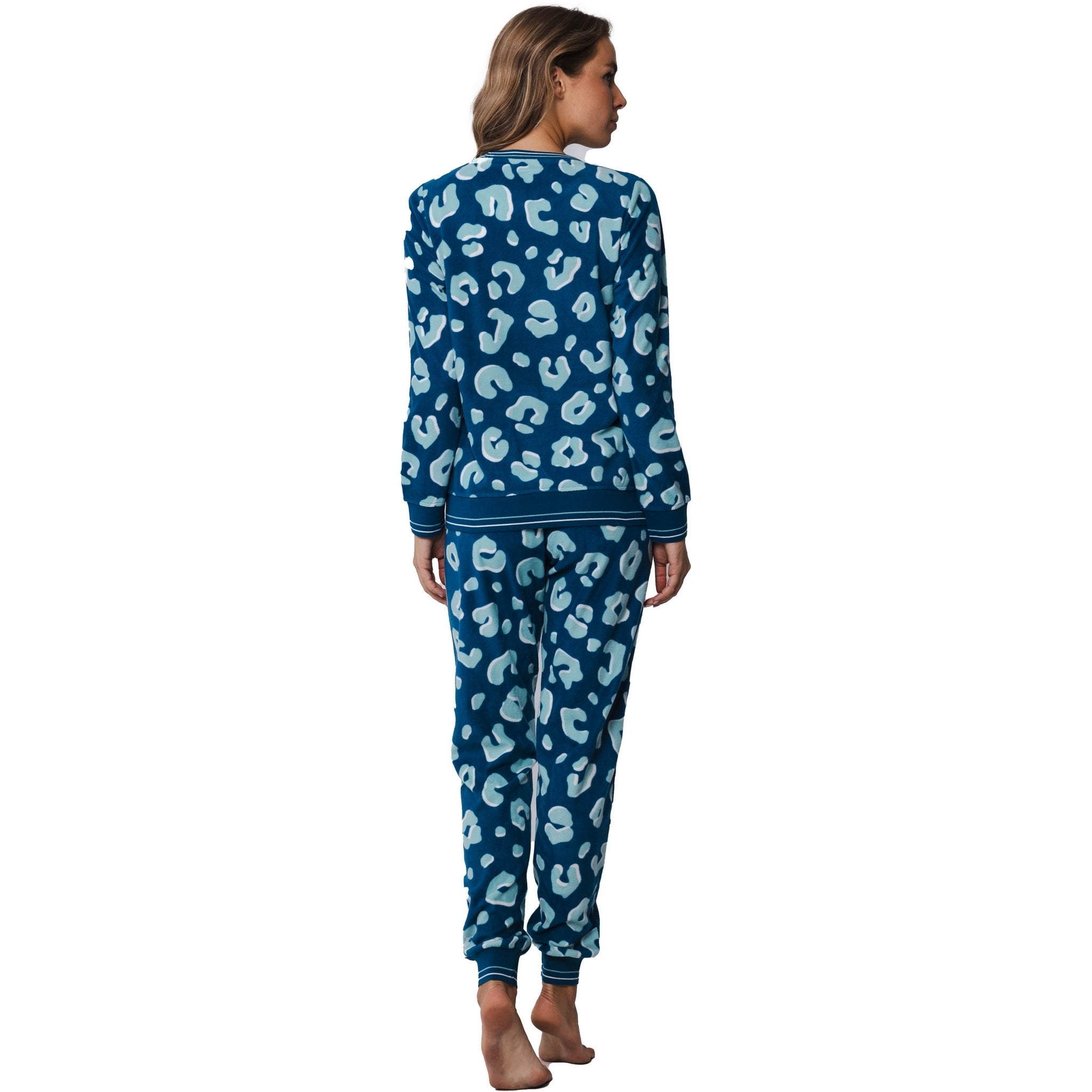 pastunette-rebelle-wild-dreams-pyjama-t-rkis-leopard-fleece image 4