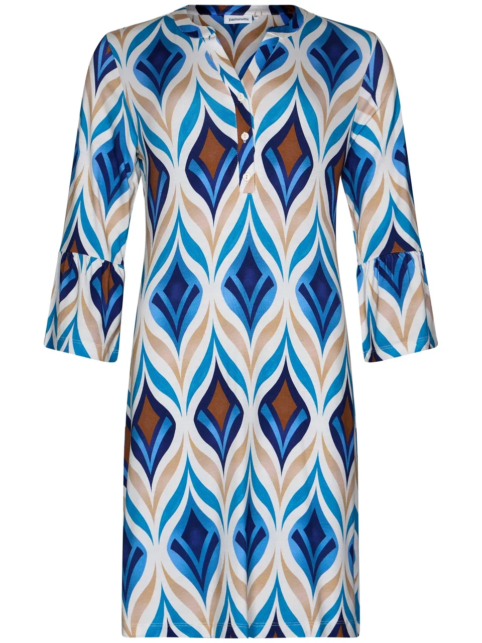 pastunette-ocean-drift-kleid-beige-viskose-gemustert image 1