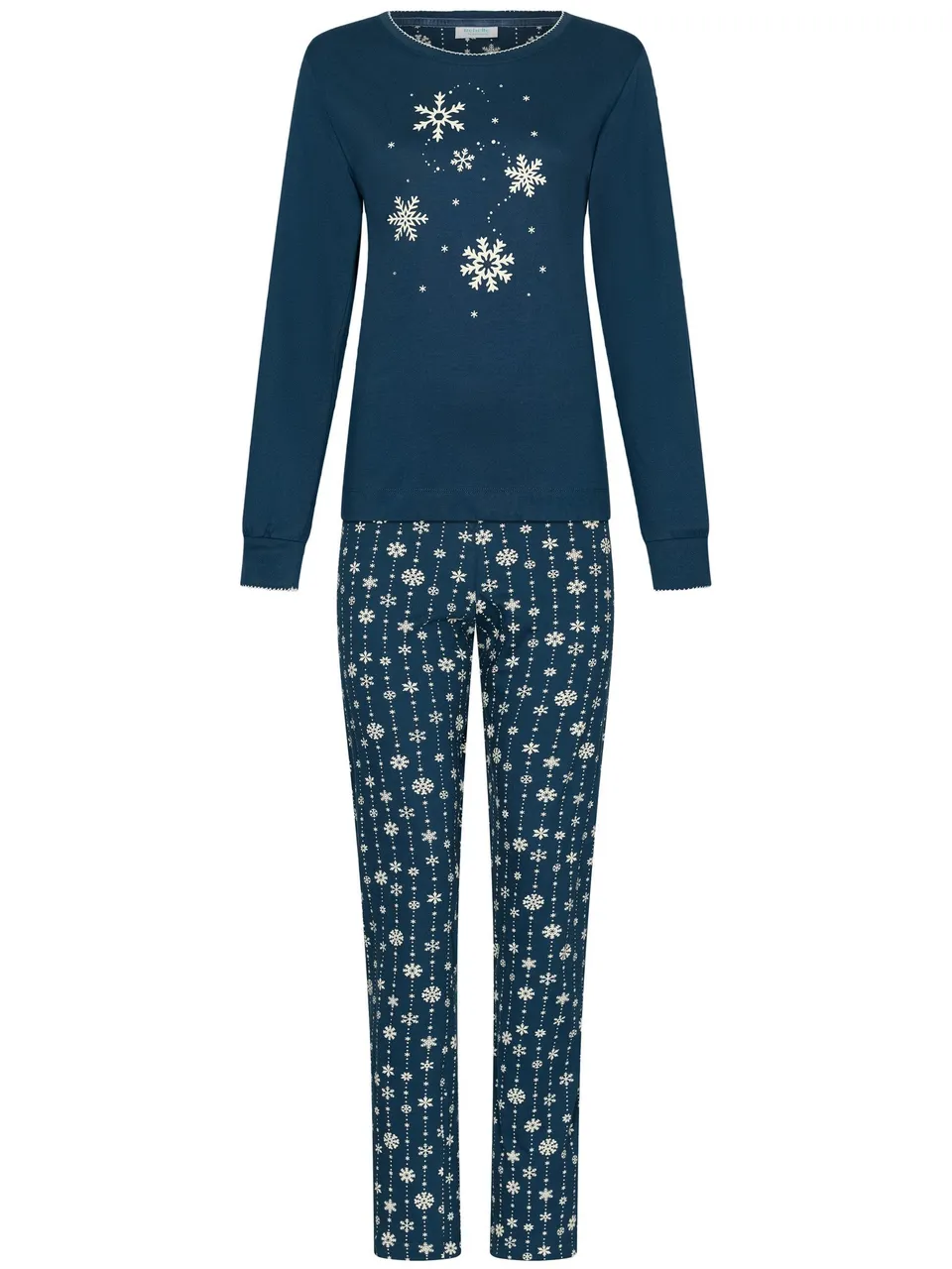 myrebelle-snowy-sparkles-pyjama-bio-baumwolle-dunkelblau image 1
