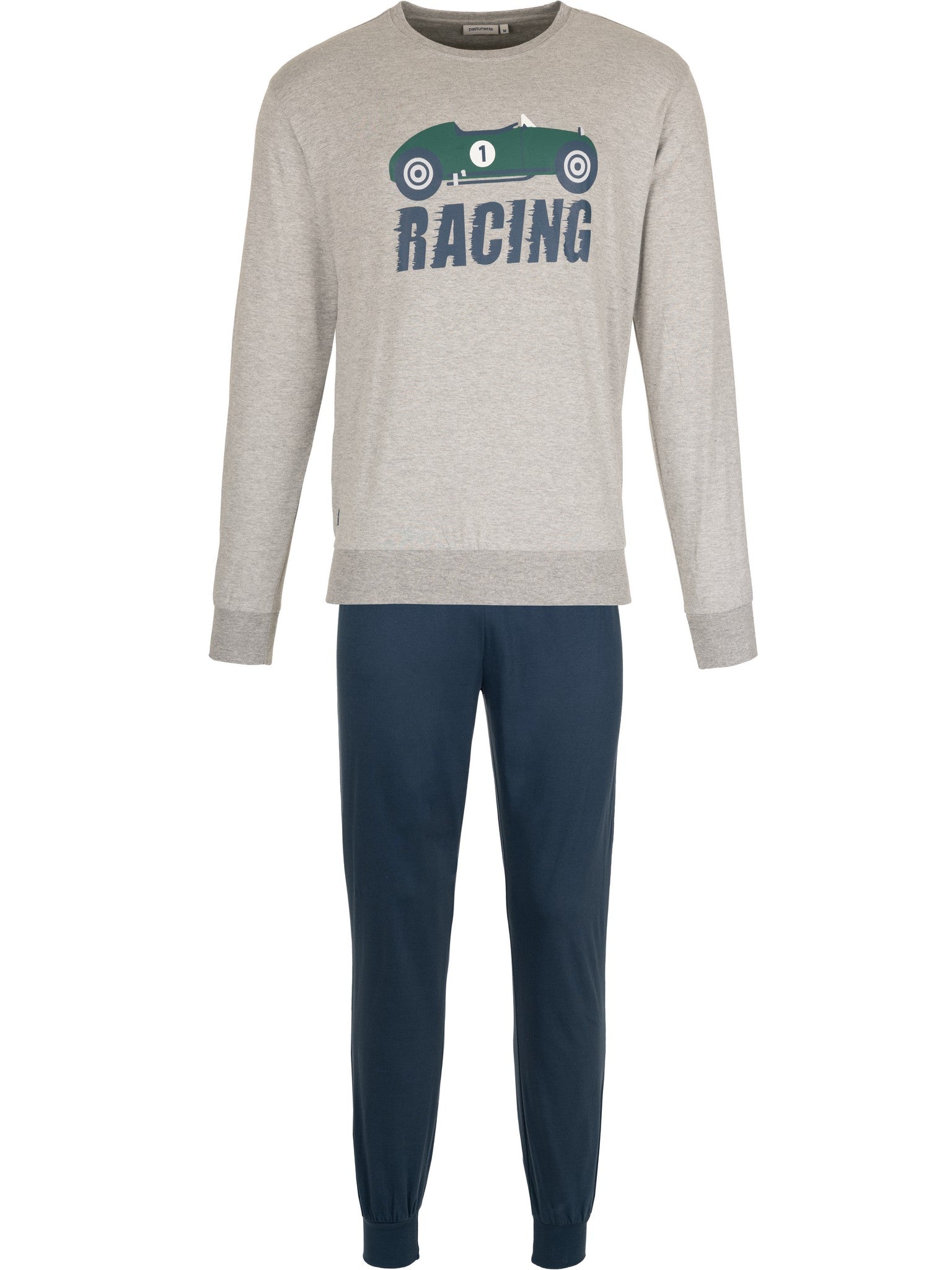 pastunette-night-racer-pyjama-herren-grau-baumwolle image 2