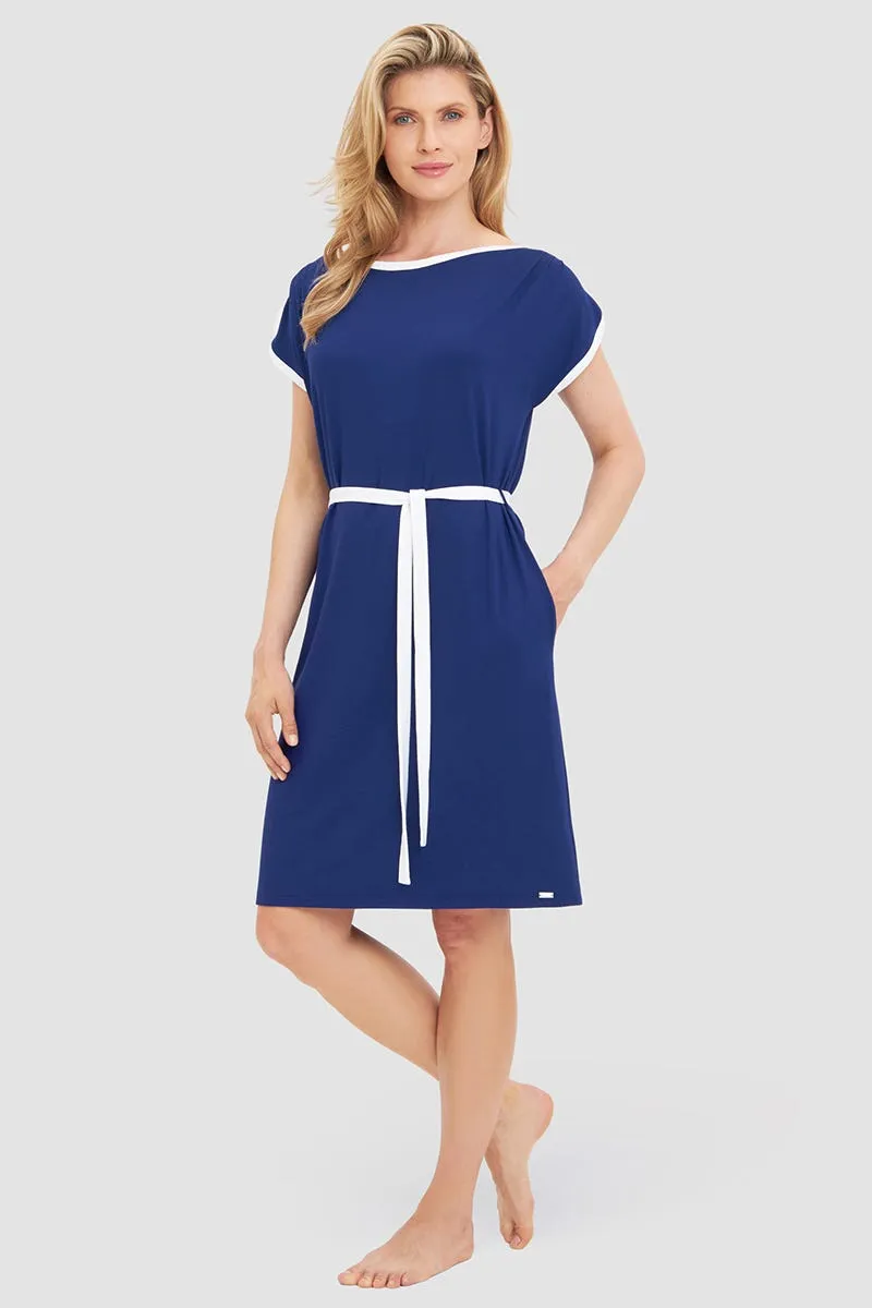 r-sch-be-happy-strandkleid-knielang-blau-bindeg-rtel image 1