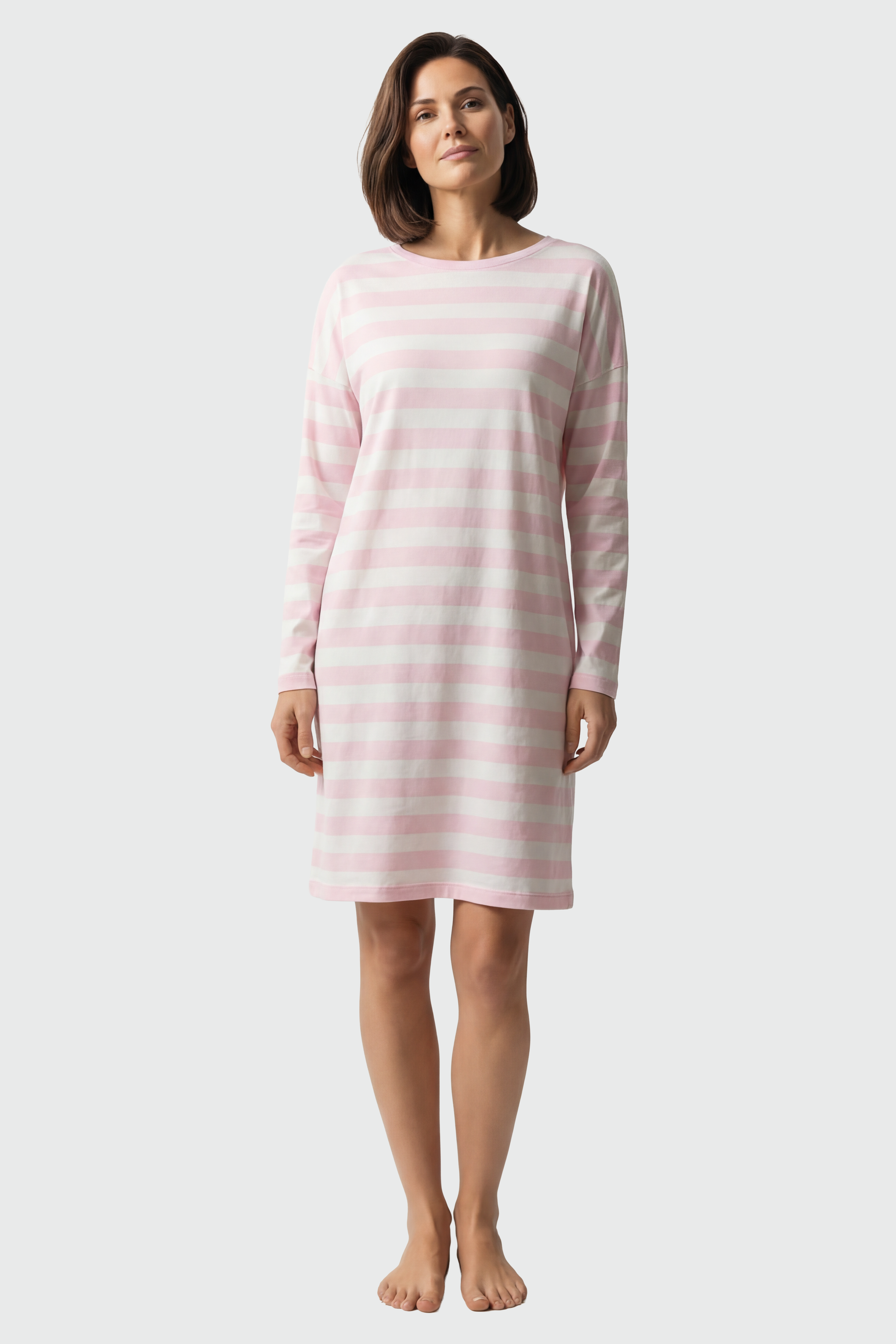 r-sch-be-happy-nachthemd-knielang-pink-baumwolle image 1