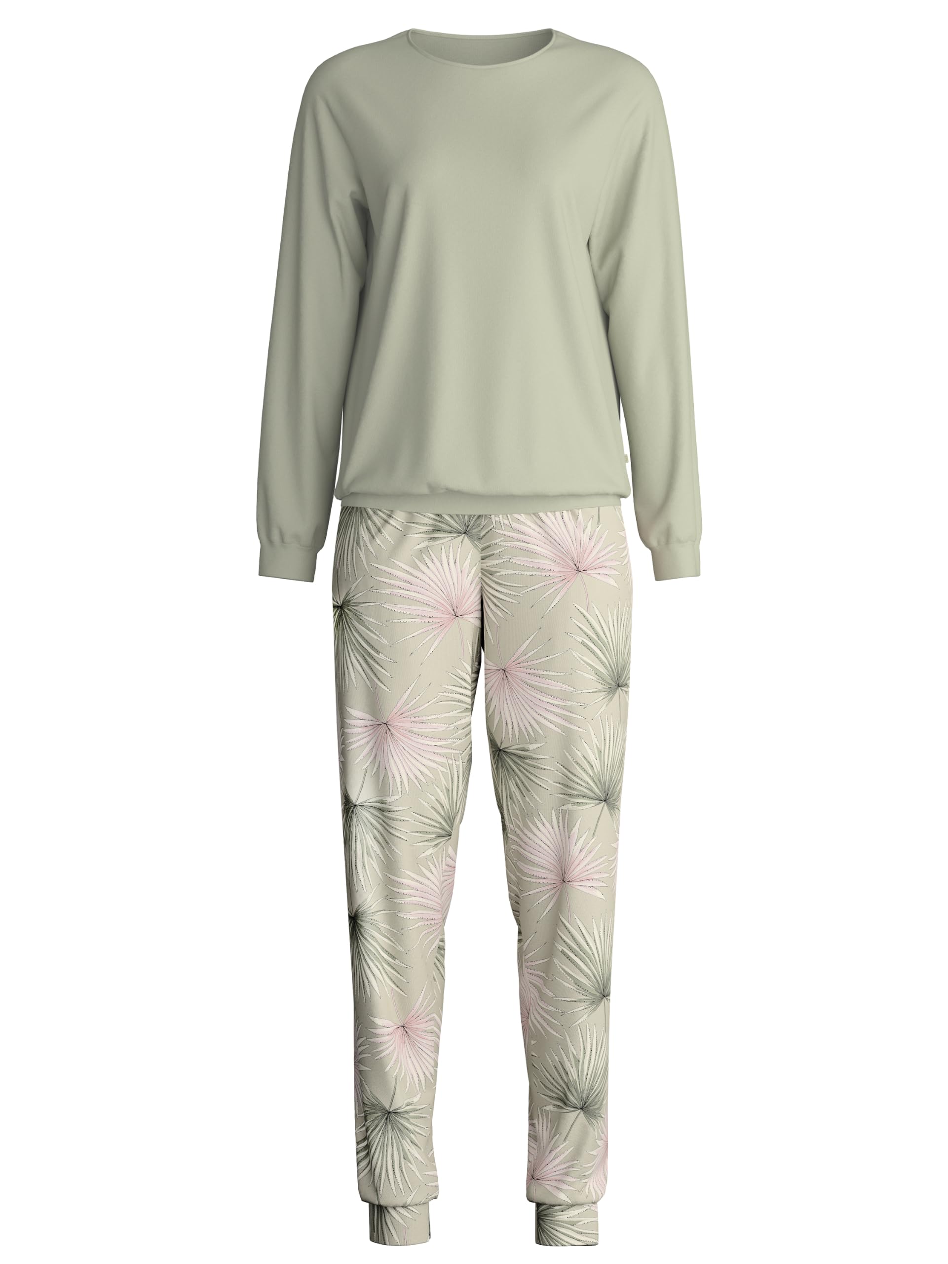 calida-leaf-dreams-pyjama-damen-tea-green-pima-baumwolle image 1