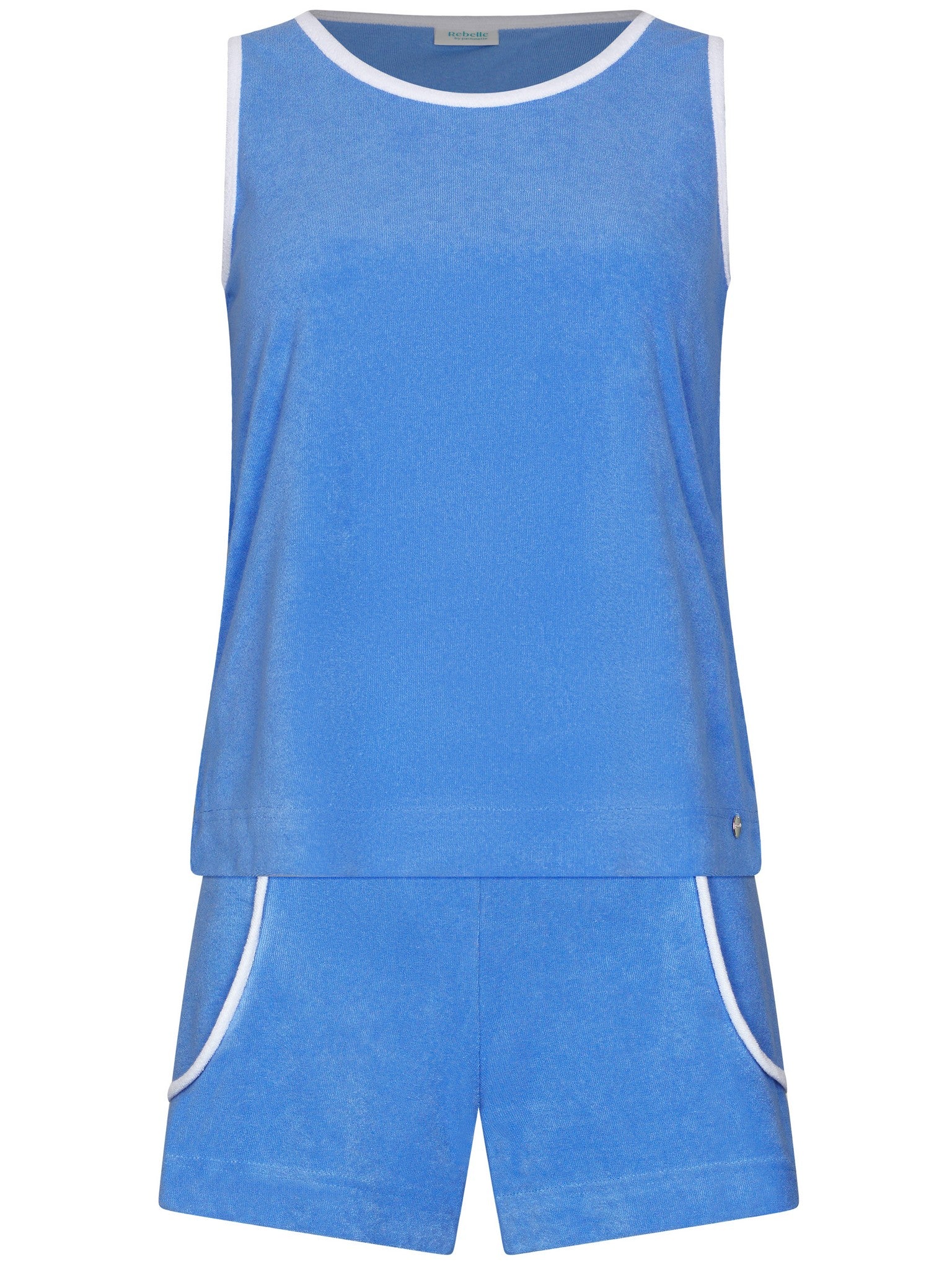 pastunette-myrebelle-tropic-blush-short-pyjama-blau-baumwolle image 1