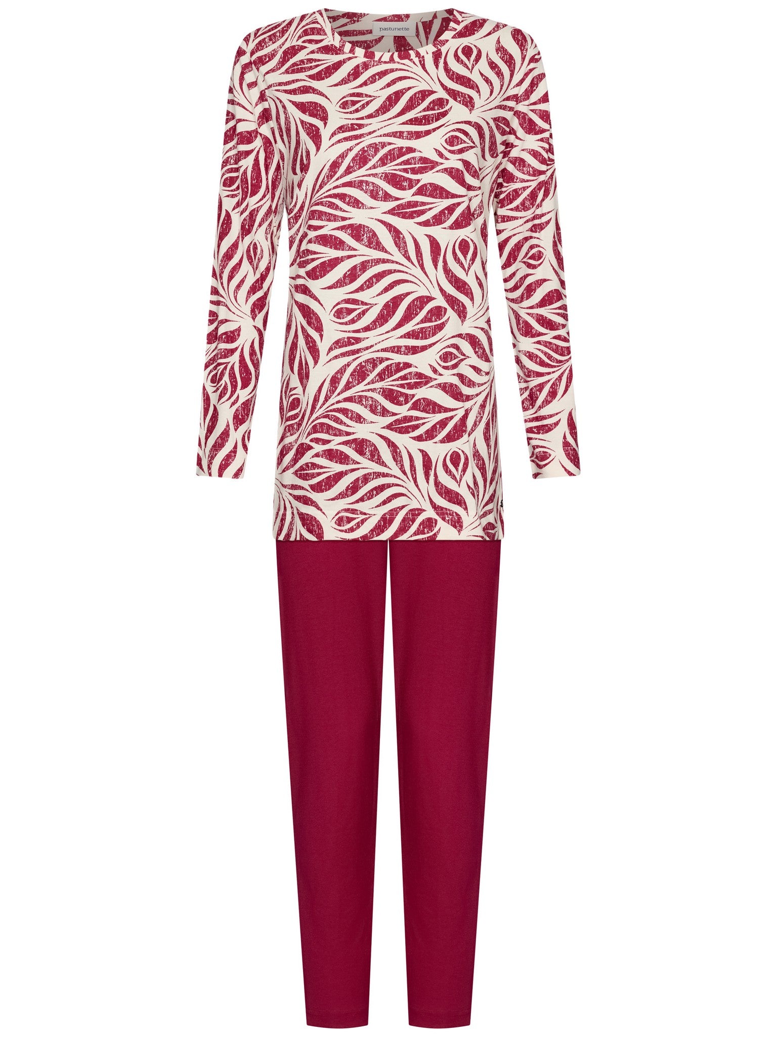 pastunette-rosewood-comfort-pyjama-rot-bio-baumwolle image 1
