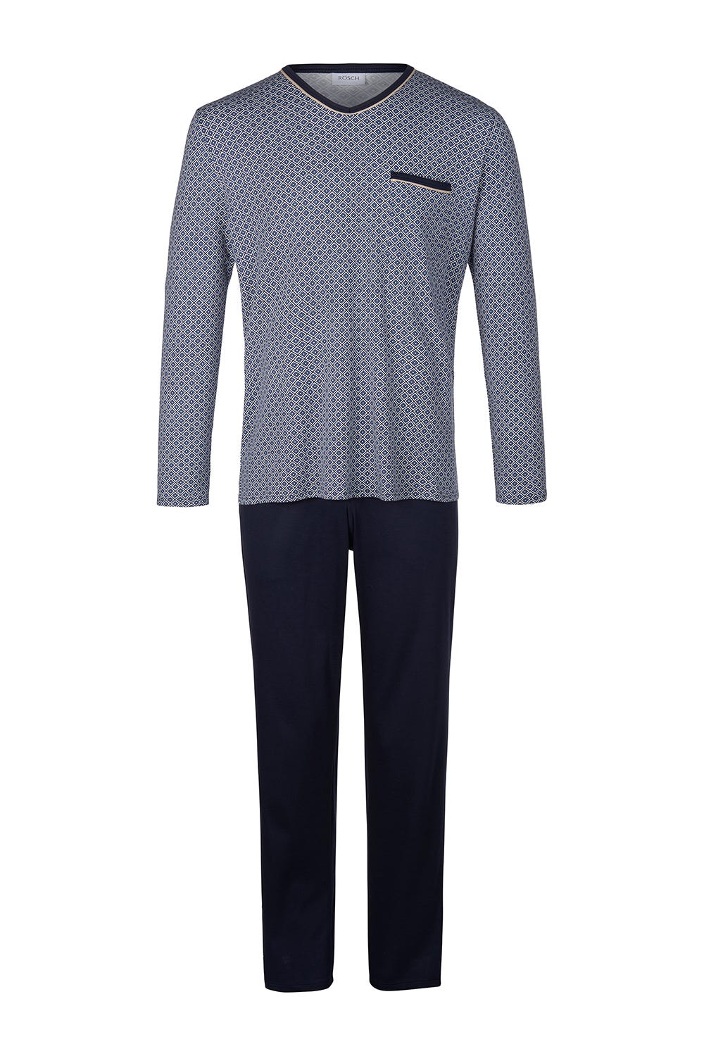 r-sch-be-happy-herren-pyjama-lang-blau-minimalprint image 2