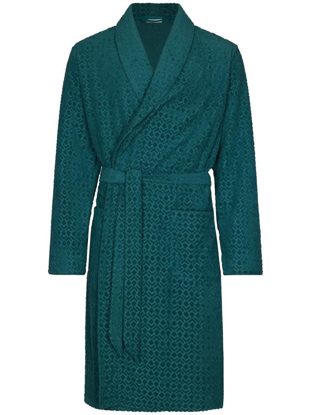 pastunette-green-motion-bademantel-petrol-jacquard image 1
