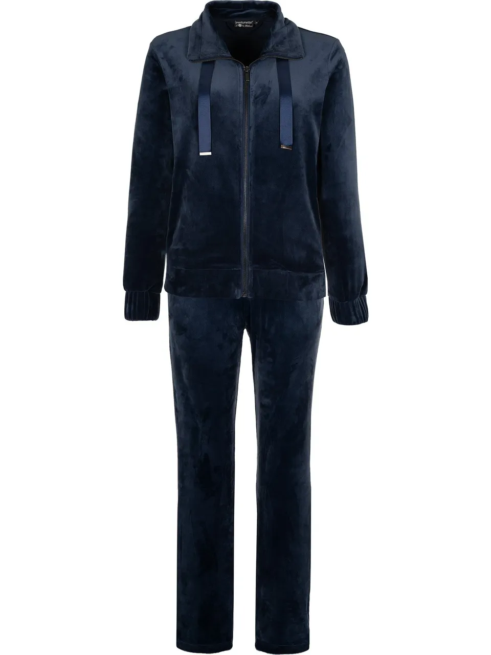 pastunette-premium-hausanzug-blau-velours-reissverschluss image 1