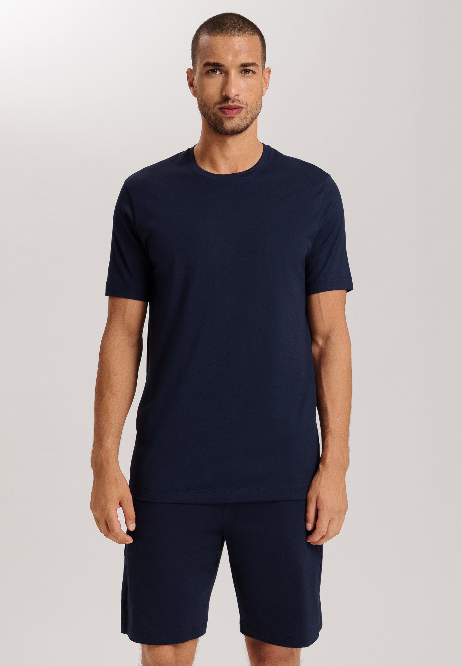 hanro-night-and-day-t-shirt-herren-deep-navy-kurzarm-baumwolle image 2
