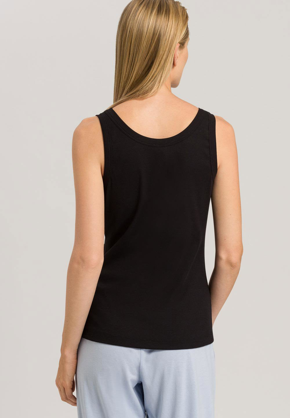 hanro-sleep-lounge-tank-top-ripp-schwarz-baumwolle image 4