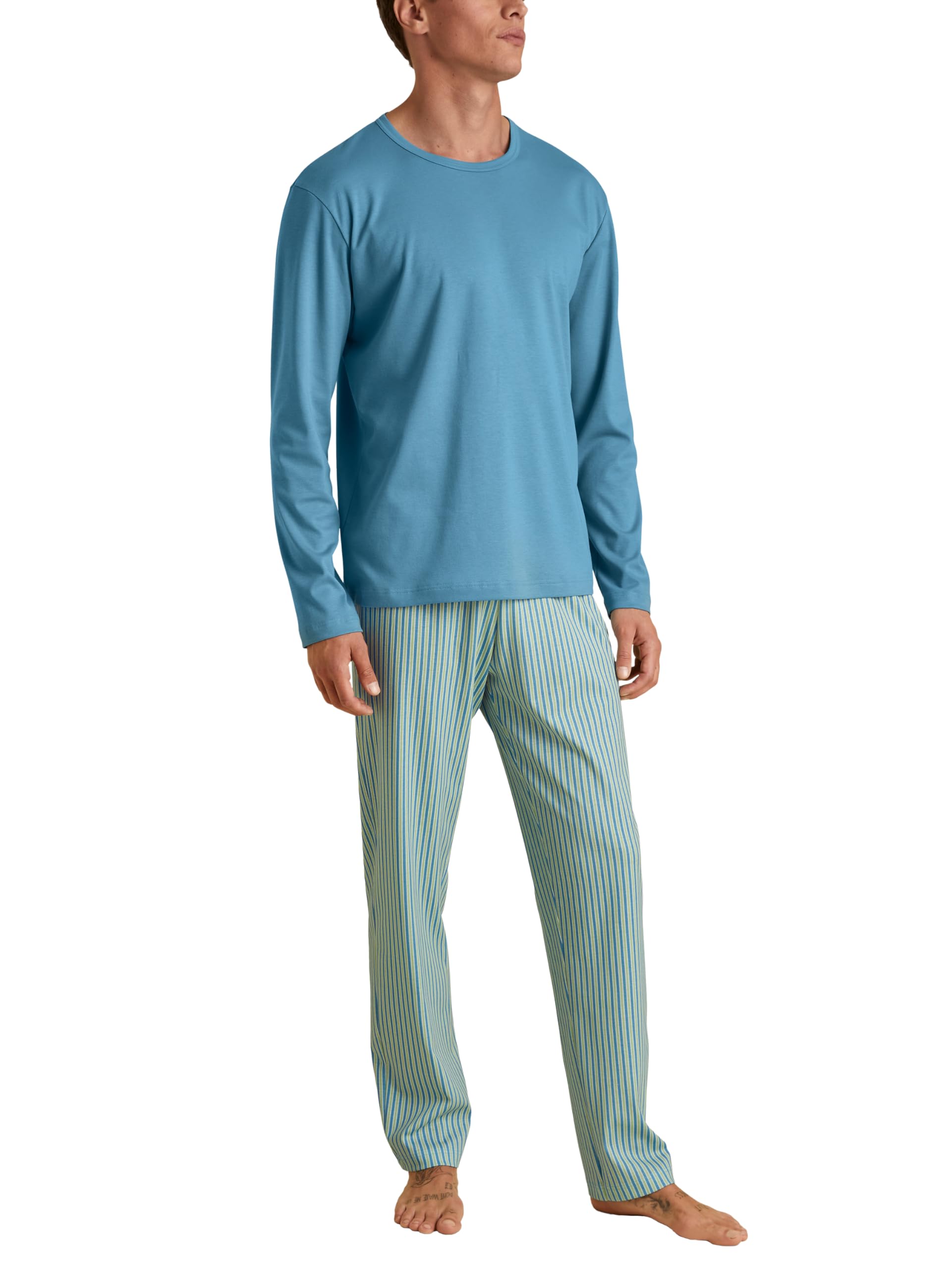 calida-relax-streamline-pyjama-herren-lang-atlantic-blue-baumwolle image 6