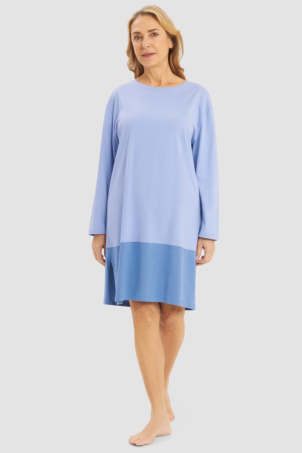 r-sch-be-happy-nachthemd-knielang-colourblocking-blau-2 image 1