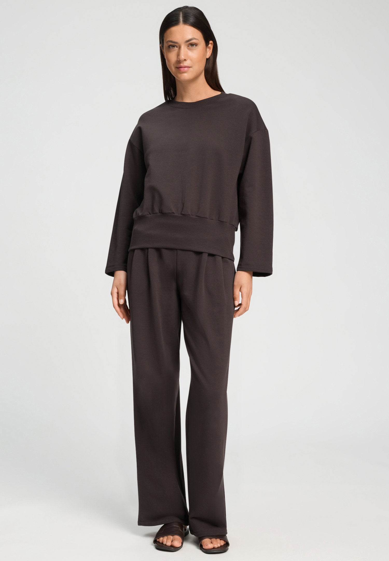 hanro-natural-living-sweatshirt-078934-dark-mocha-baumwolle image 6