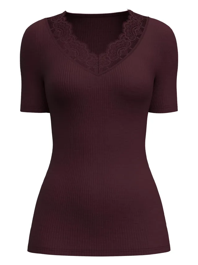 calida-silky-wool-joy-t-shirt-wolle-seide-black-cherry-36-38 image 1