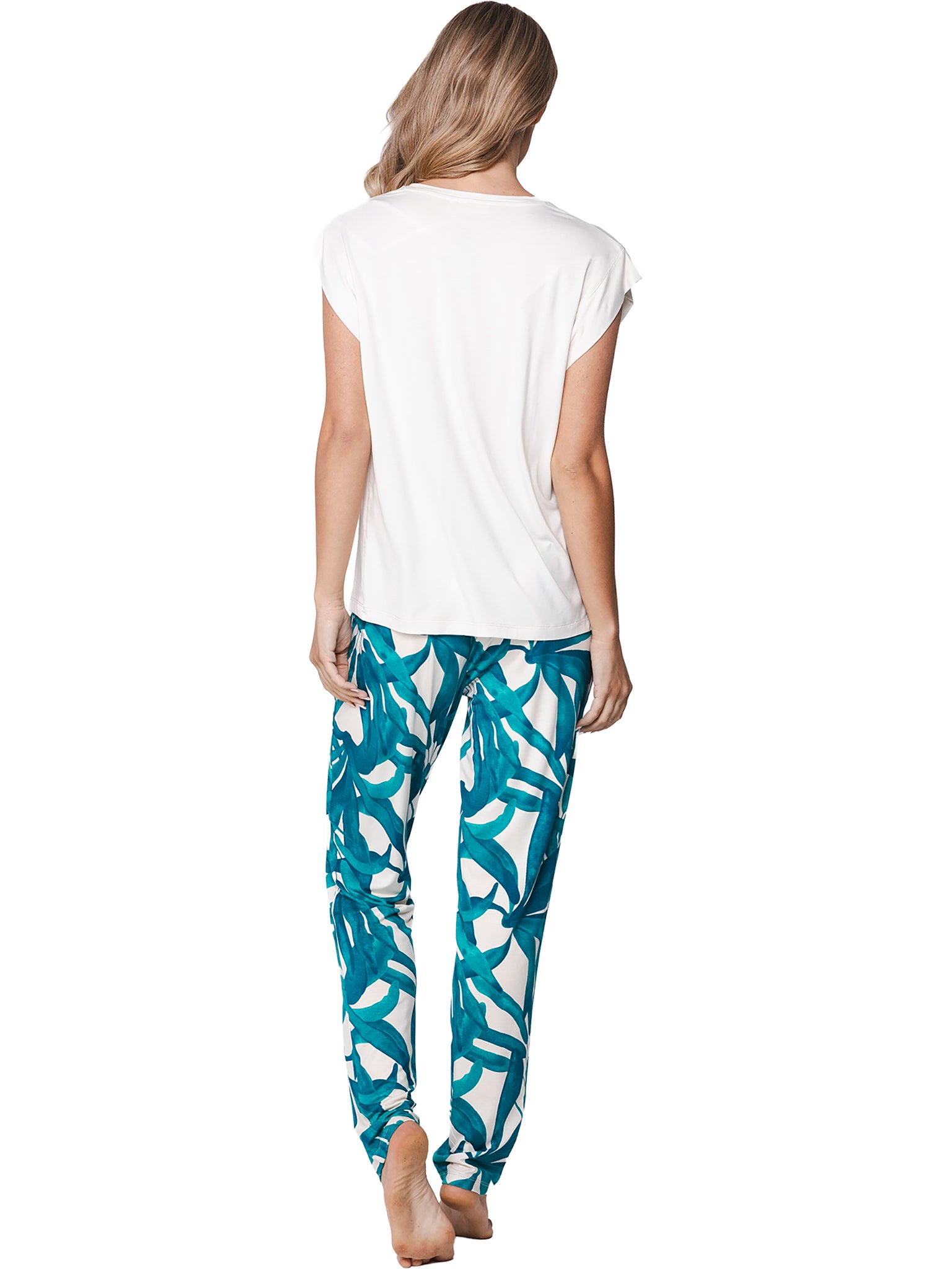 pastunette-premium-emerald-oasis-pyjama-t-rkis-ecru image 5
