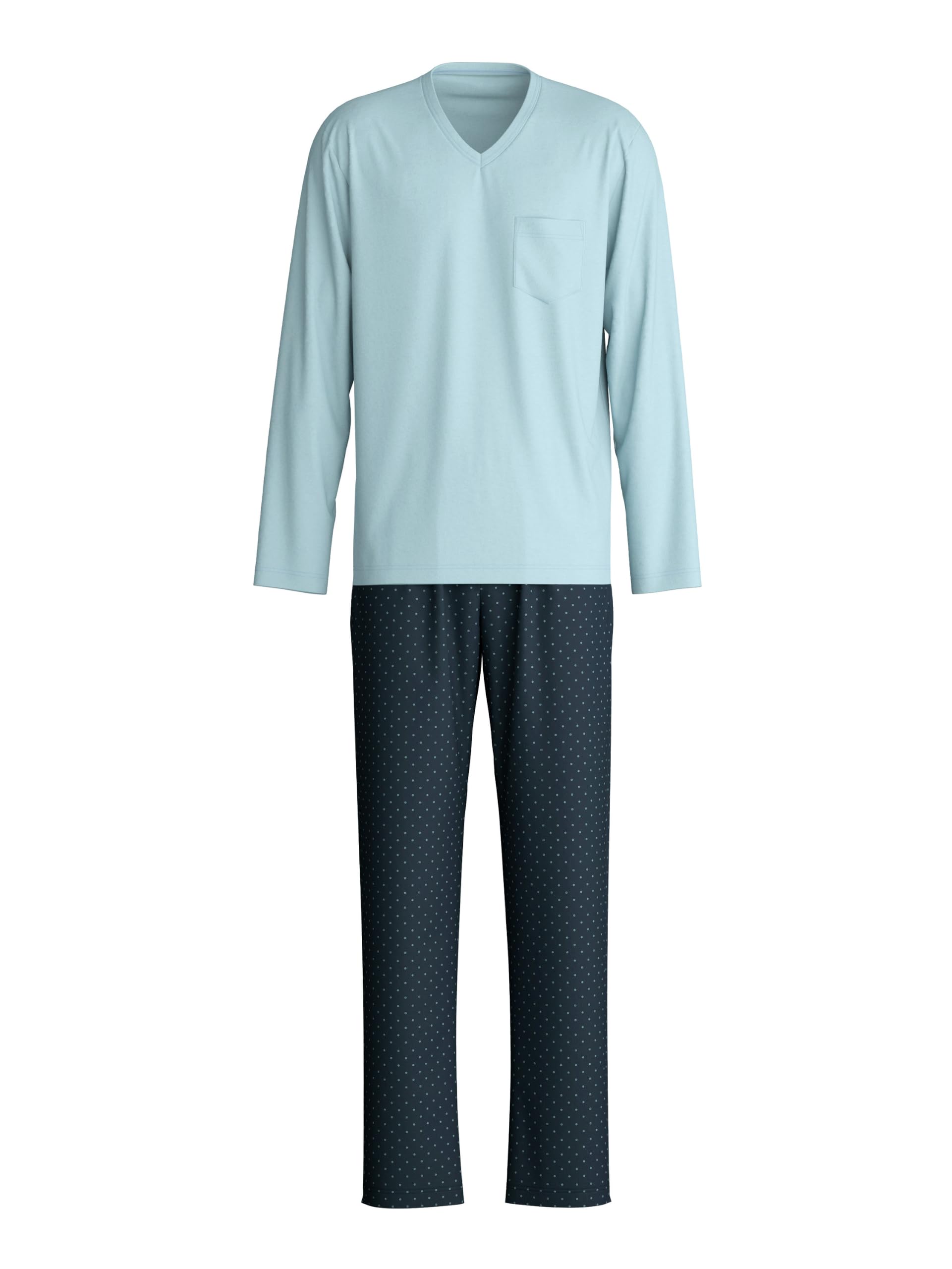 calida-relax-imprint-pyjama-herren-kurz-deep-petrol-print image 4