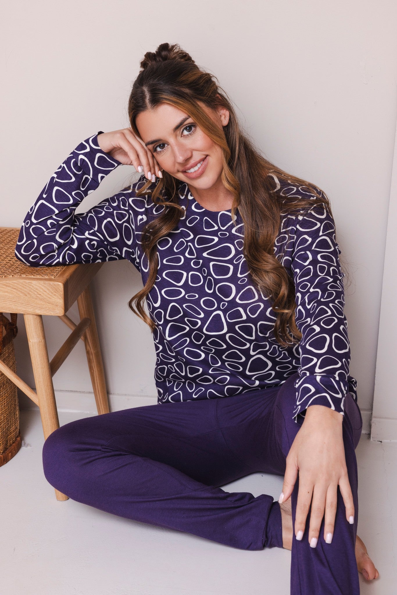 pastunette-purple-pebbles-pyjama-lila-baumwolle-modal image 1