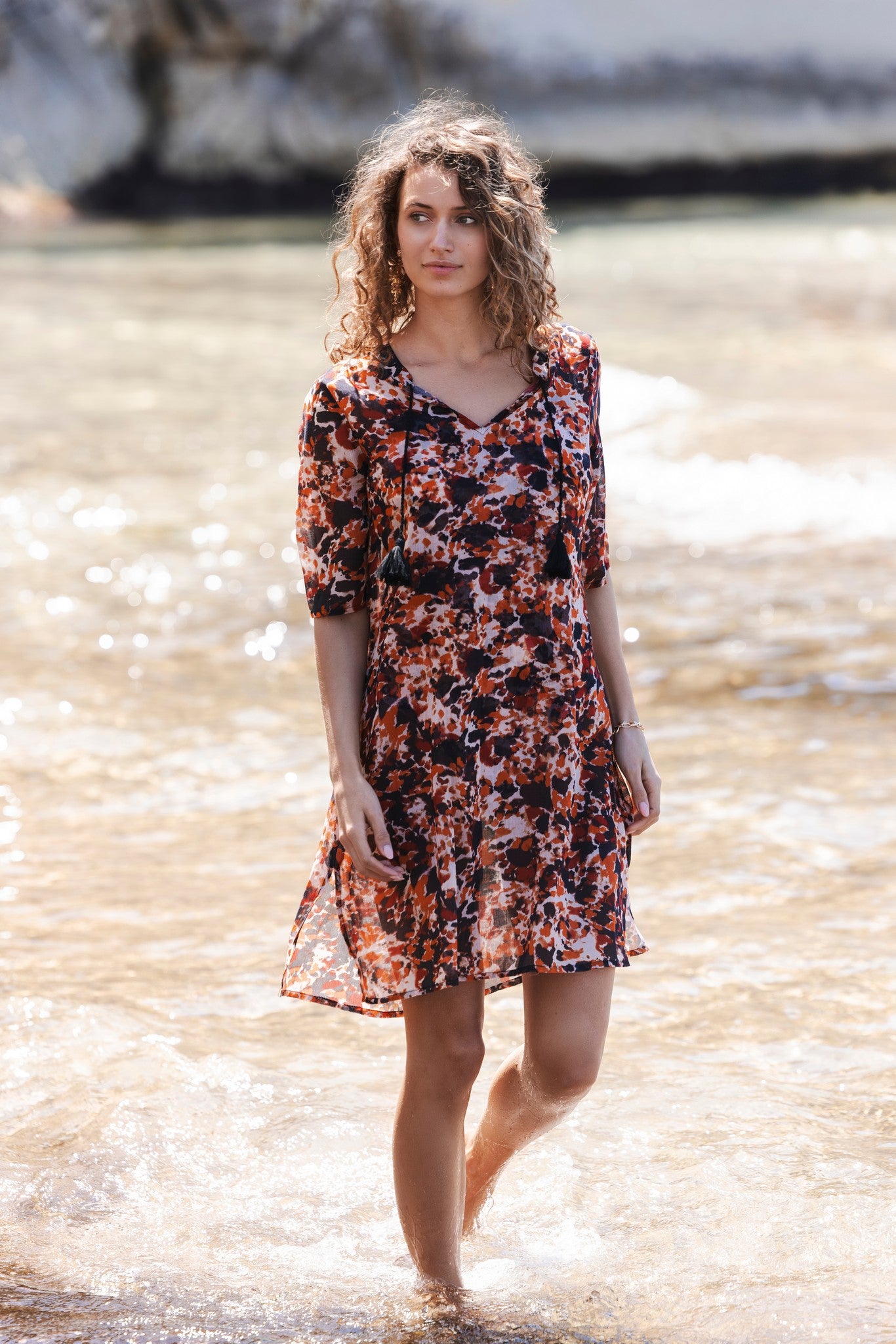 pastunette-sunstone-beachkleid-braun-baumwolle-v-ausschnitt image 2