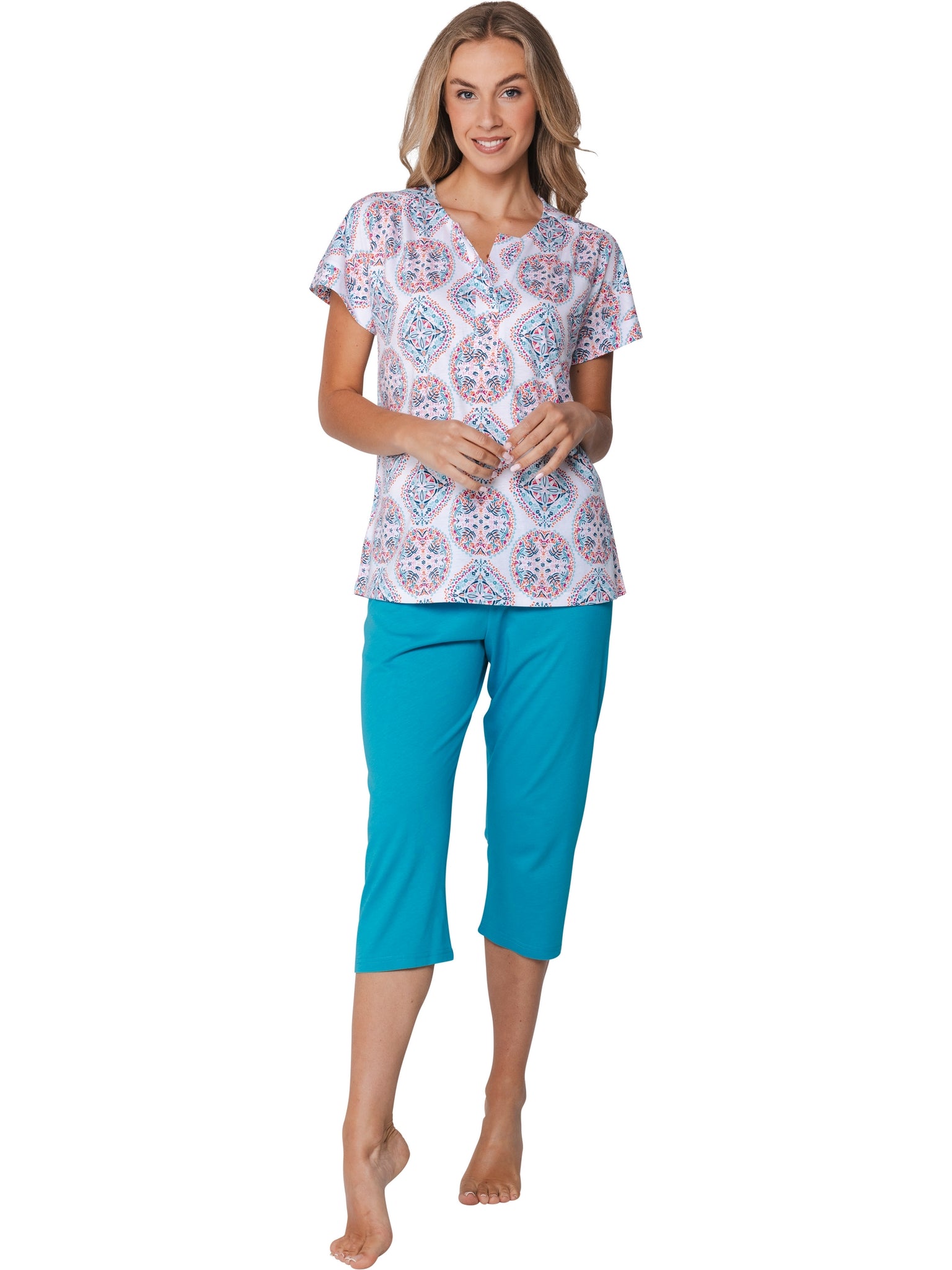 pastunette-ipanema-pyjama-t-rkis-kurz-baumwolle-modal image 3