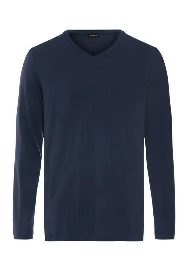 hanro-night-and-day-langarmshirt-deep-navy-modal image 1