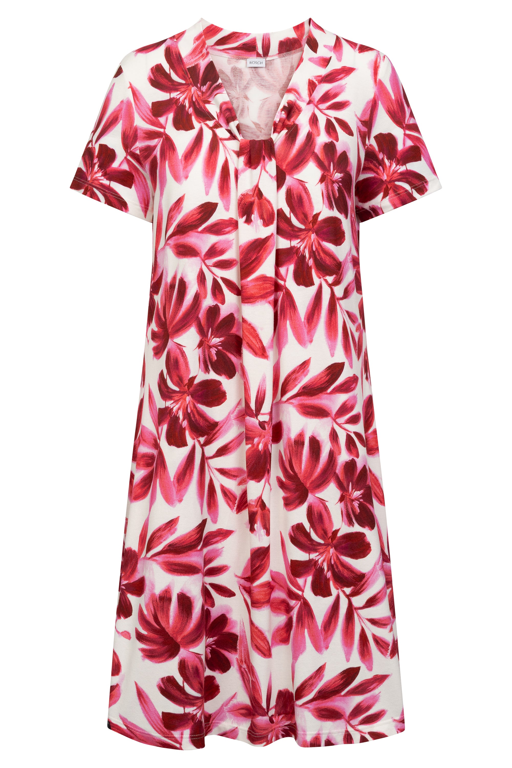 r-sch-be-happy-strandkleid-kurz-floral-rot-v-ausschnitt image 2