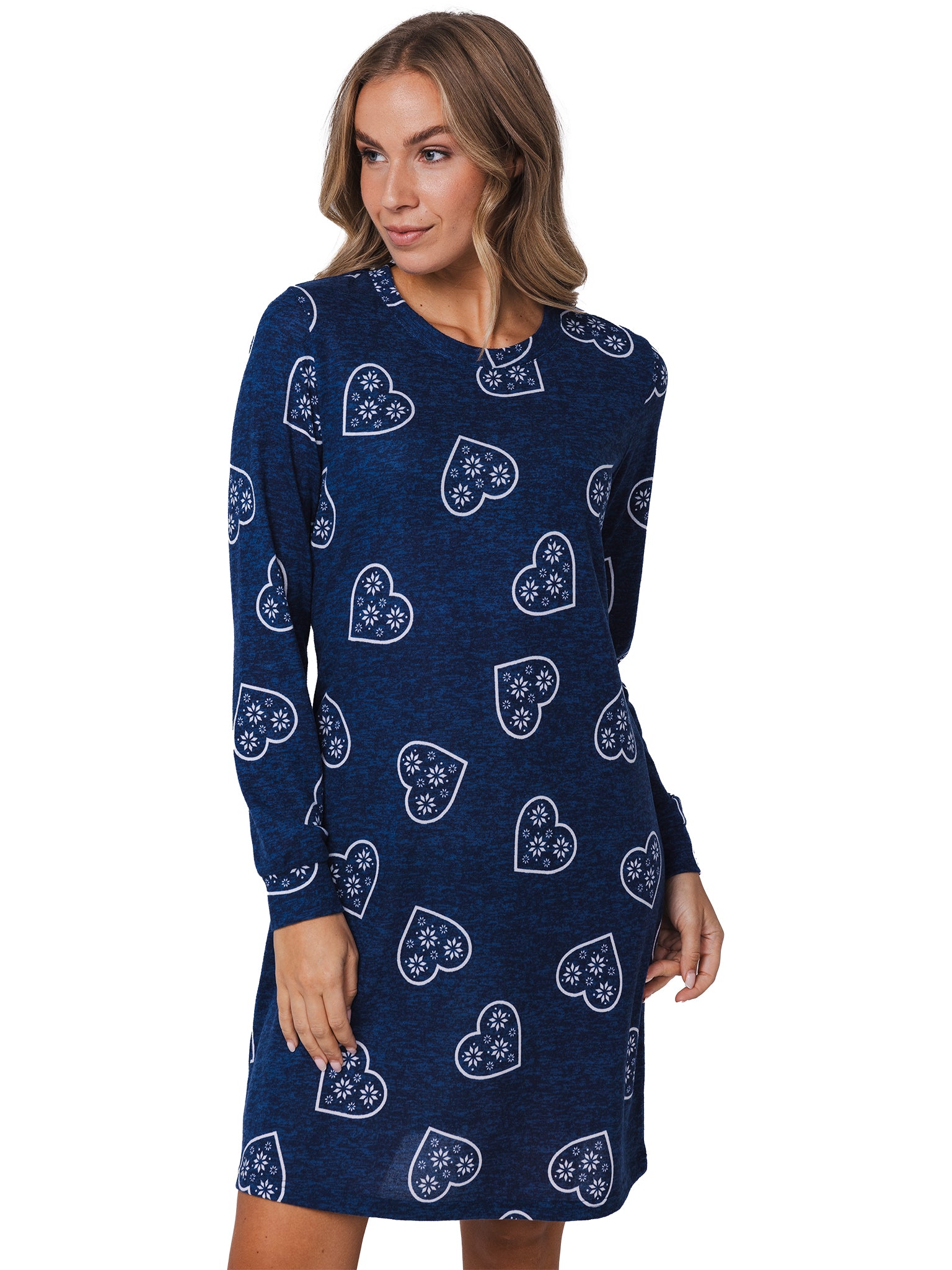 rebelle-aspen-ski-nachthemd-blau-herzen-fleece image 5